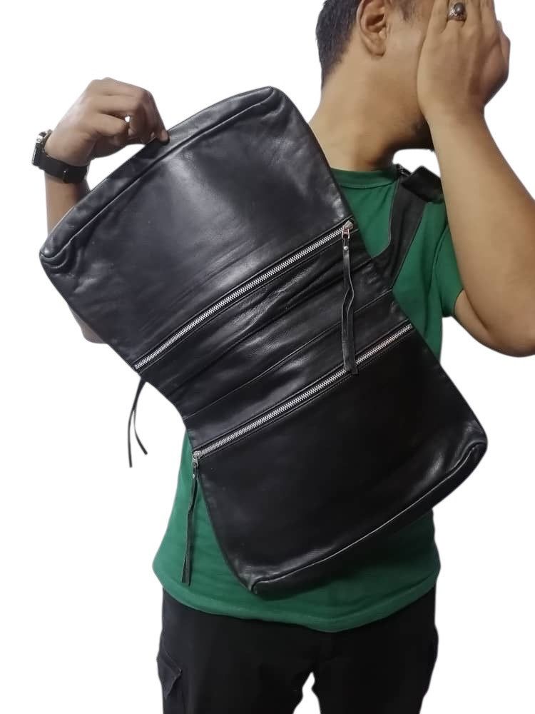 Yohji Yamamoto Y’S YOHJI YAMAMOTO LEATHER SLING BAG/CROSS BODY MAN Size ONE SIZE - 5 Thumbnail