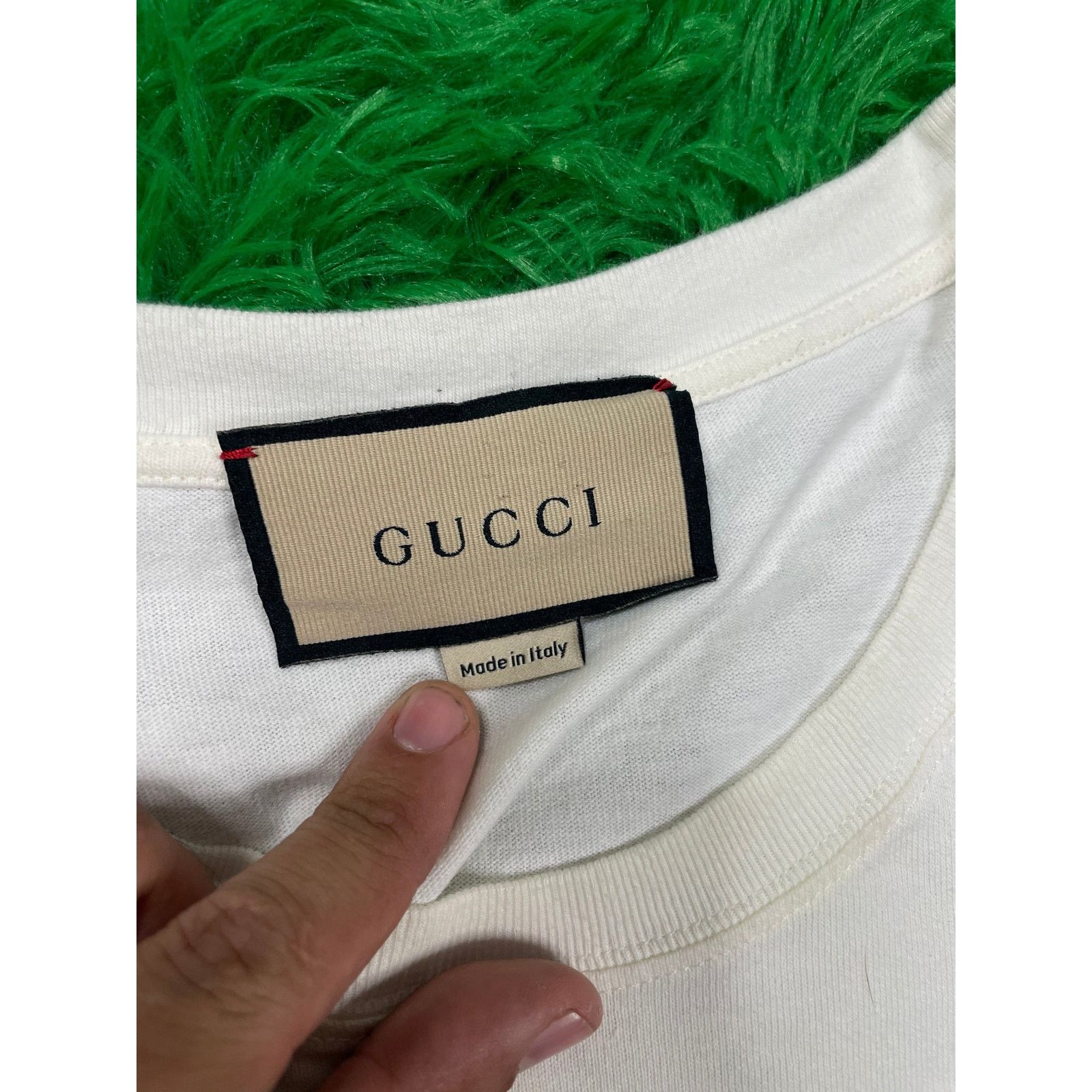 Gucci Gucci Stripe Logo Tee Cream Large Used Size US L / EU 52-54 / 3 - 2 Thumbnail