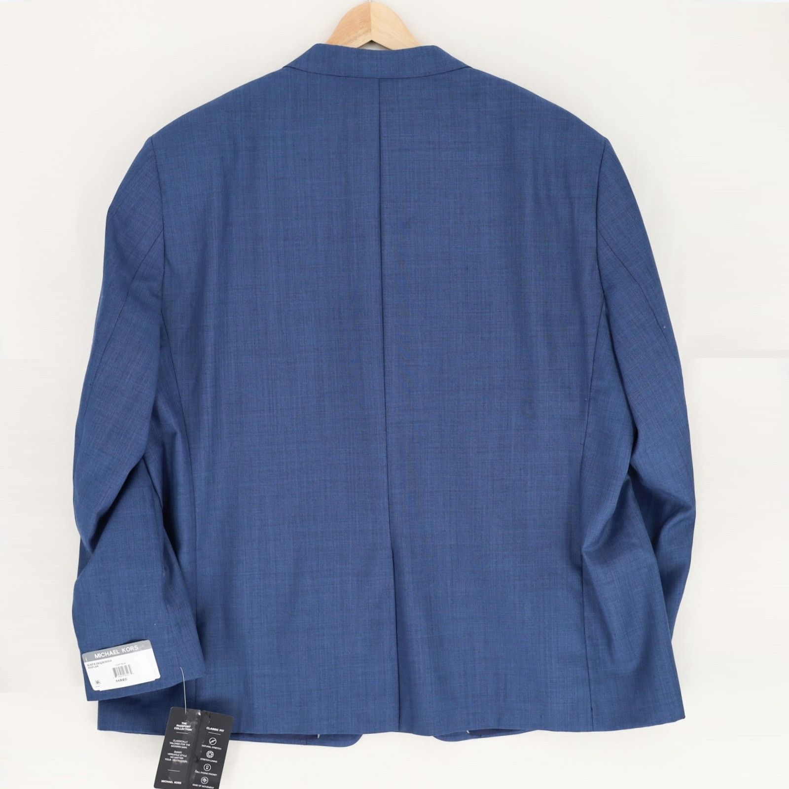 Michael Kors Michael Kors Men's Light Blue Wool-Blend Suit Blazer 54R Size 54R - 8 Thumbnail