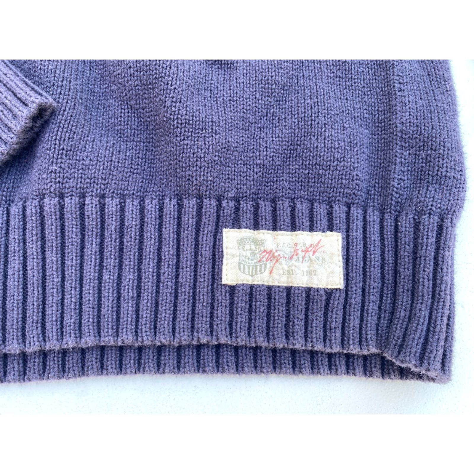 Polo Ralph Lauren Polo Jeans Ralph Lauren Men's Vintage Mock Neck Sweater Knit 90s Size M Navy Cotton Pullover Size US M / EU 48-50 / 2 - 6 Thumbnail