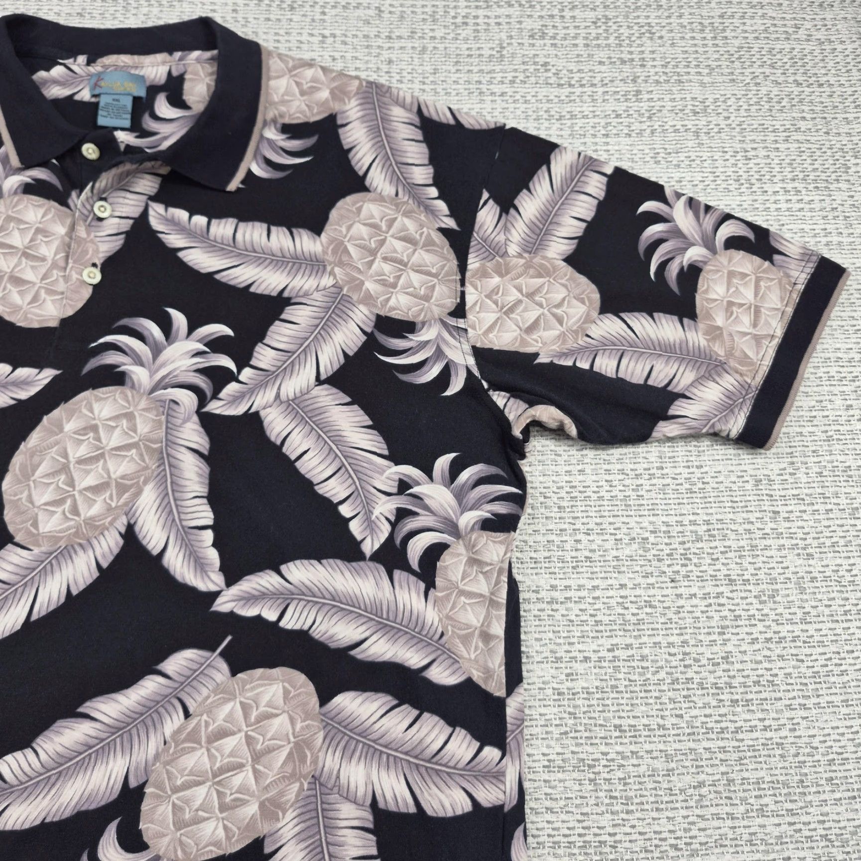 Vintage VINTAGE Kailua Bay Resortwear Polo Shirt Mens 2XL Black Pineapple Hawaiian Aloha Graphic Print Shirt Men 2XL Size US XXL / EU 58 / 5 - 2 Thumbnail