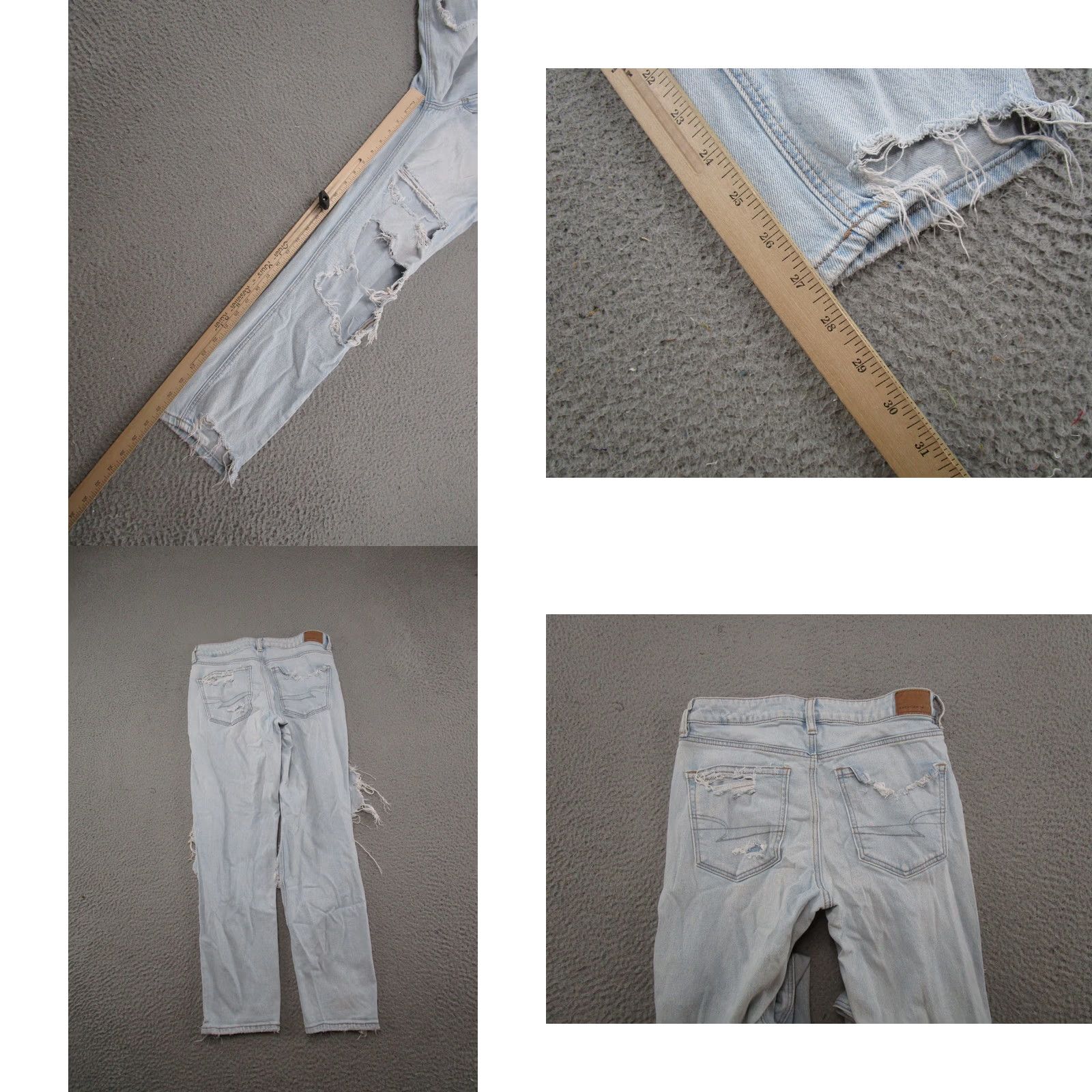 American Eagle Outfitters American Eagle Outfitters Jeans Distressed High Rise Mom Size 6 Light Wash Denim Blue 5-Pocket Womens Size 28" / US 6 / IT 42 - 9 Thumbnail