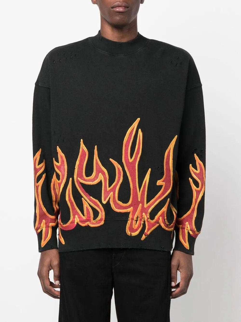 Palm Angels o1y0325 Logo Crewneck Sweatshirt in Black Size US S / EU 44-46 / 1 - 3 Thumbnail