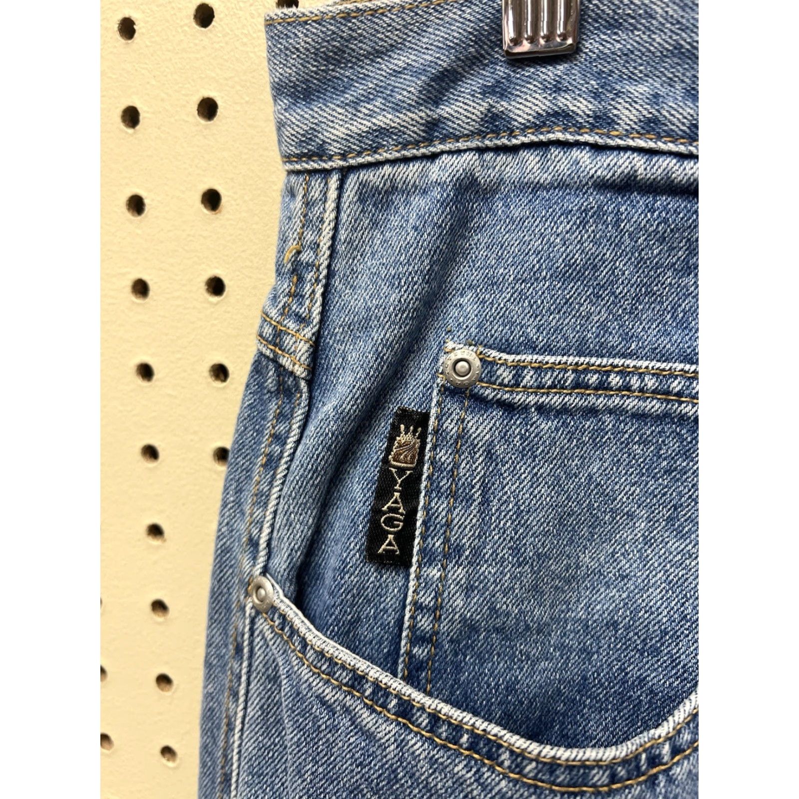 Denime VINTAGE Yaga Jeans Denim 32x33 Button Fly Mens USA Made Blue Straight 33 Inseam Size US 32 / EU 48 - 3 Thumbnail