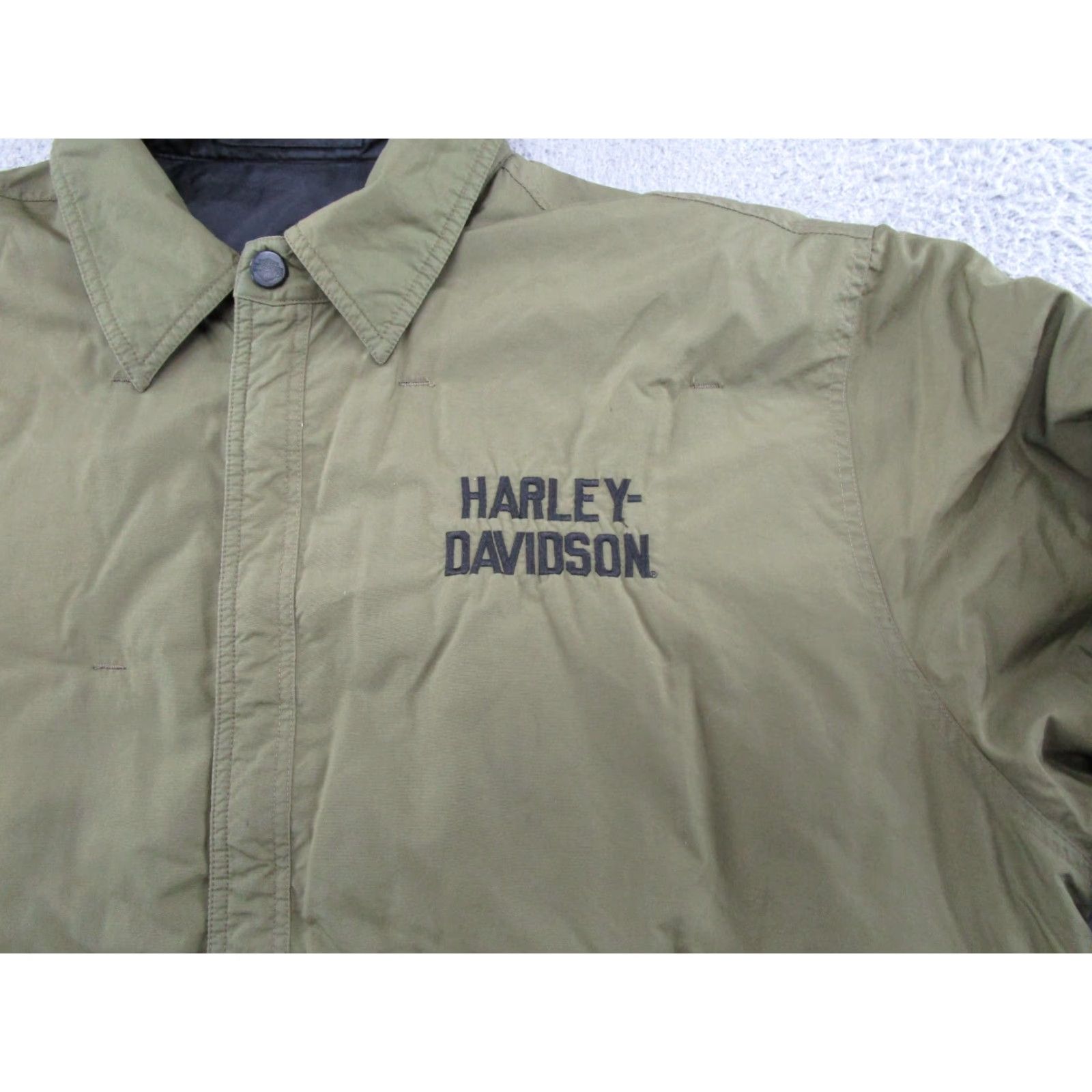 Harley Davidson Harley-Davidson Jacket Reversible Women’s 22L Army Green Damaged Thrash DAMAGED THRASH Read Size 3XL / US 20-22 - 2 Thumbnail