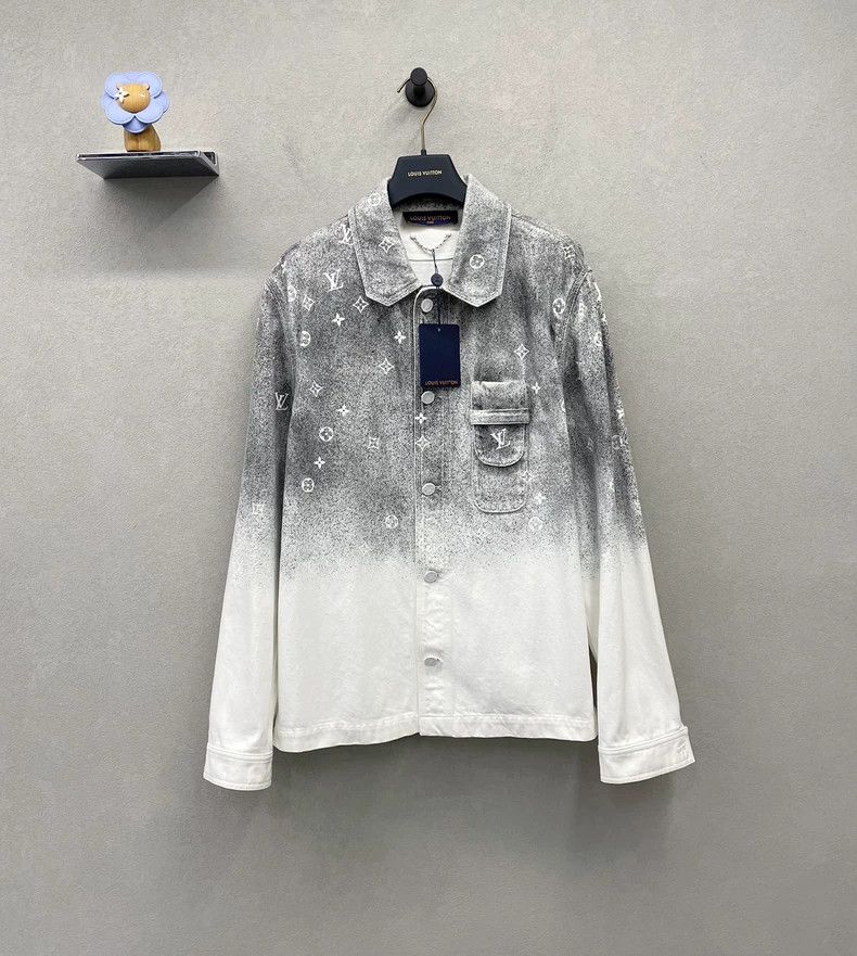 Louis Vuitton Gray and White Starry Denim Jacket - dmc Size US L / EU 52-54 / 3 - 1 Thumbnail