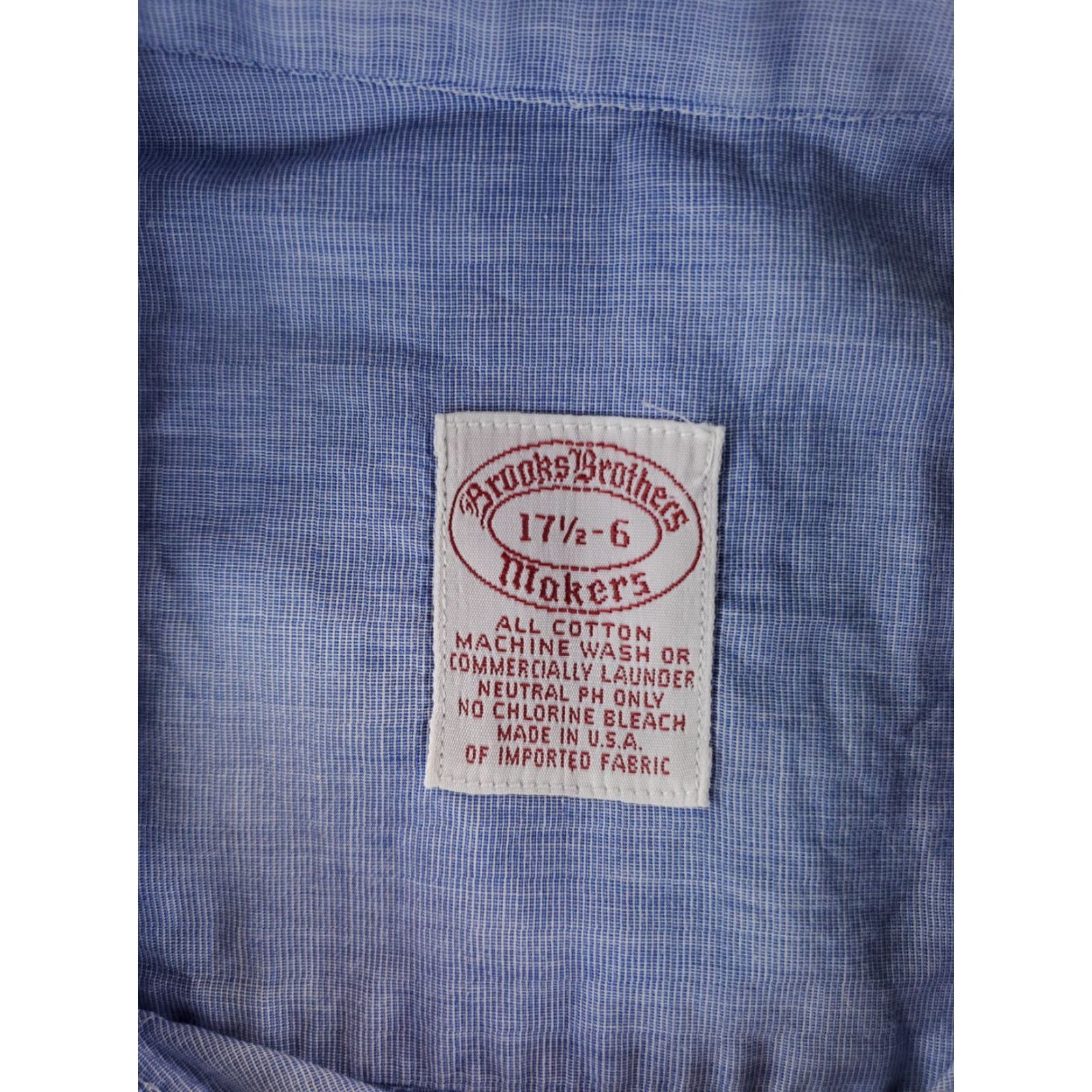 Brooks Brothers Brooks Brothers Shirt Makers Button Up Light Weight Blue Made USA Mens 17.5-6 XL Long Sleeve Shirt Mens Blue 17.5-6 Size US XL / EU 56 / 4 - 2 Thumbnail