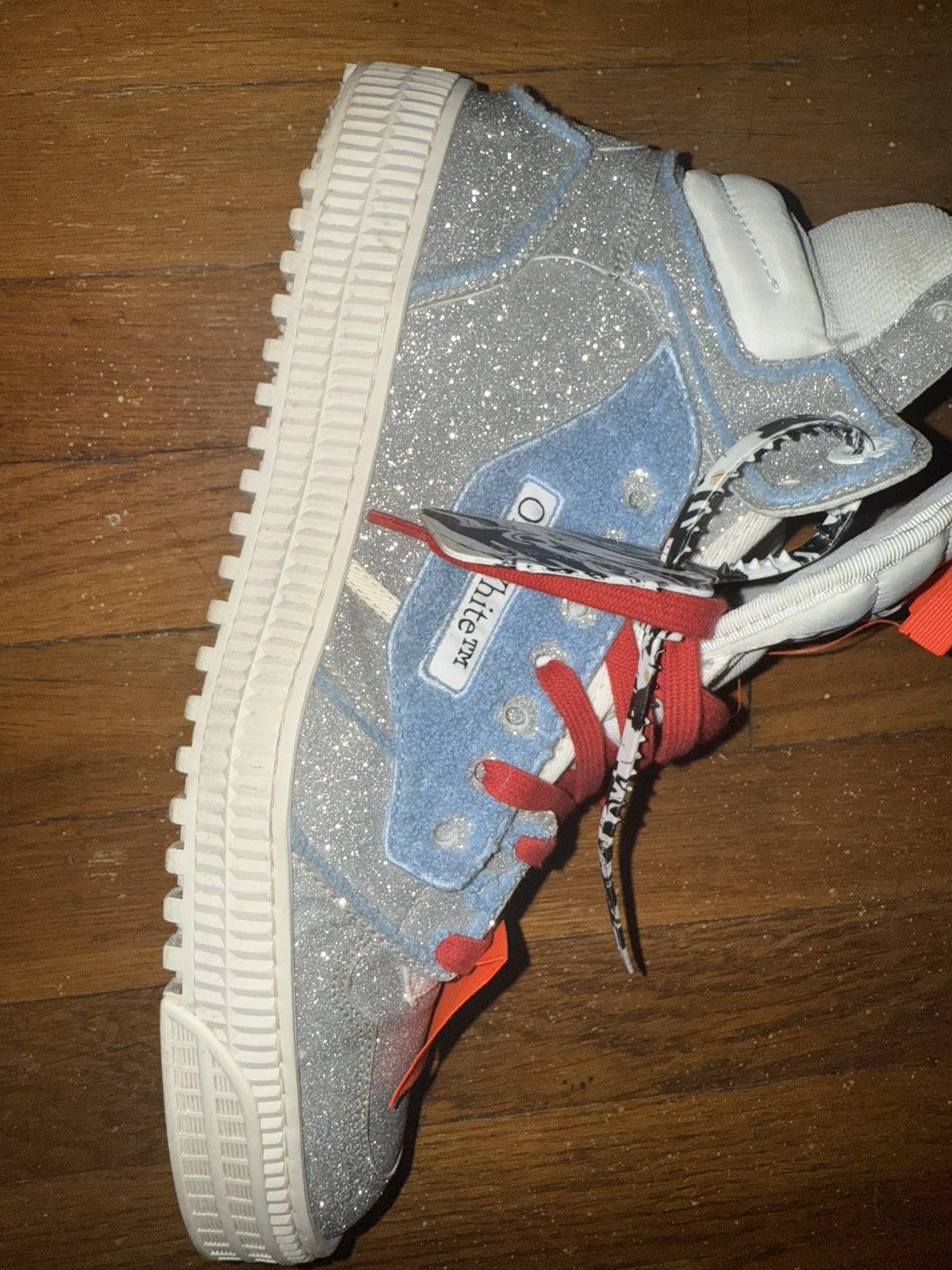 Off-White Off white hi top glitter sneakers Size US 12 / EU 45 - 20 Thumbnail