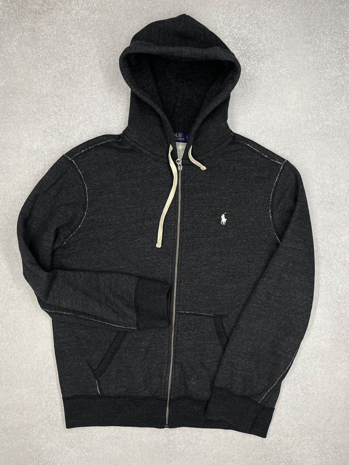 Polo Ralph Lauren Mens Polo Ralph Lauren Zip Hoodie Grey Y2K Rugby Size US L / EU 52-54 / 3 - 2 Thumbnail