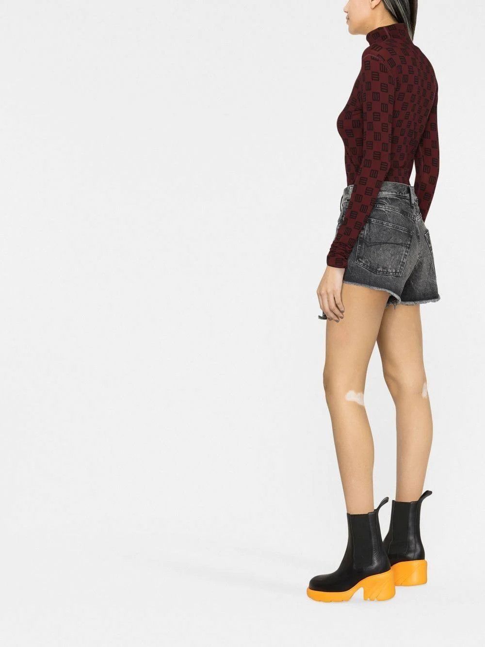 Balenciaga o1la1rc1a1024 Trompe l'Oeil Organic Denim Skirt Noir/Iceberg Size 27" / US 4 / IT 40 - 3 Thumbnail
