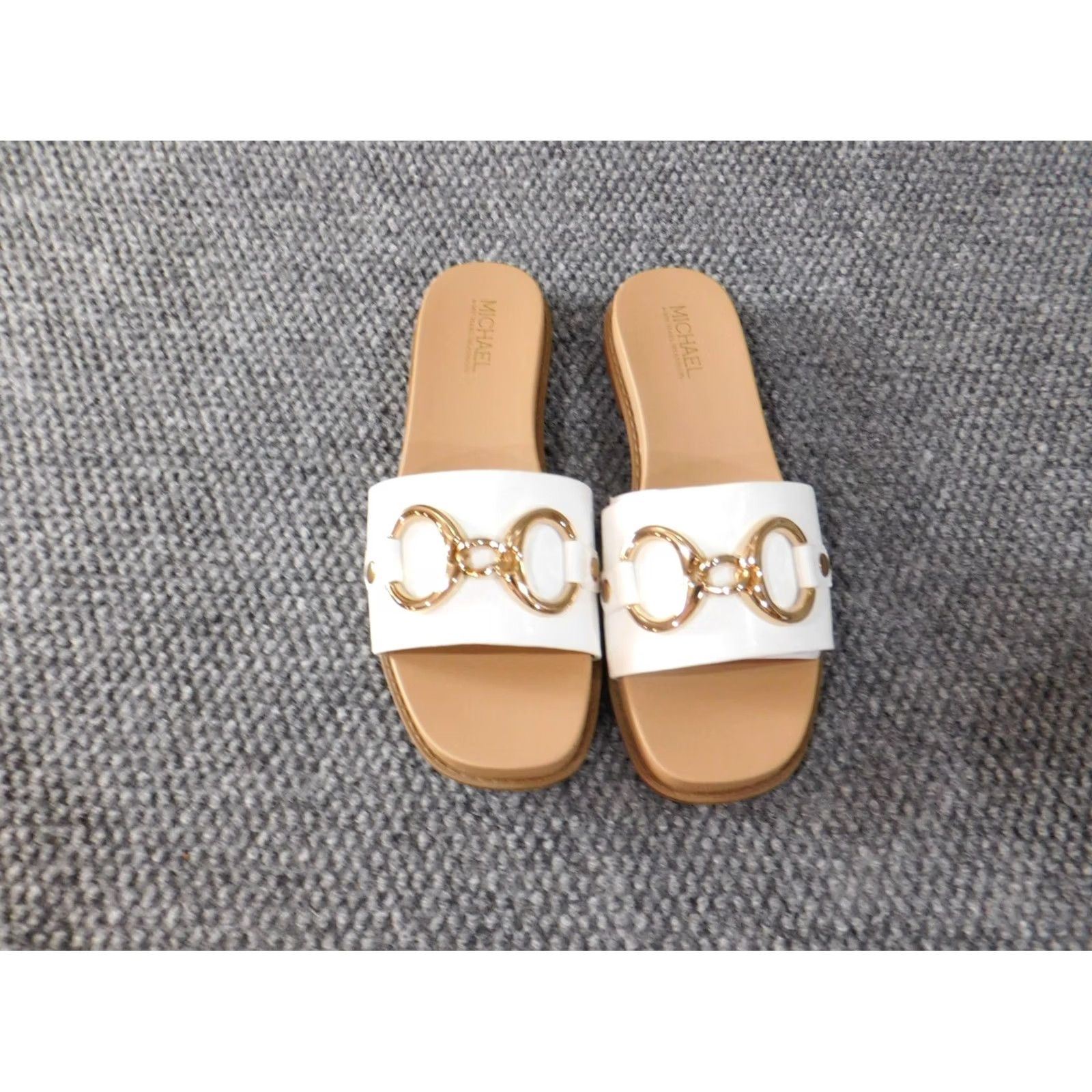 Vintage VINTAGE Michael Shannon Womens Sandals 9 White slip on slides Size US 9 / IT 39 - 2 Thumbnail