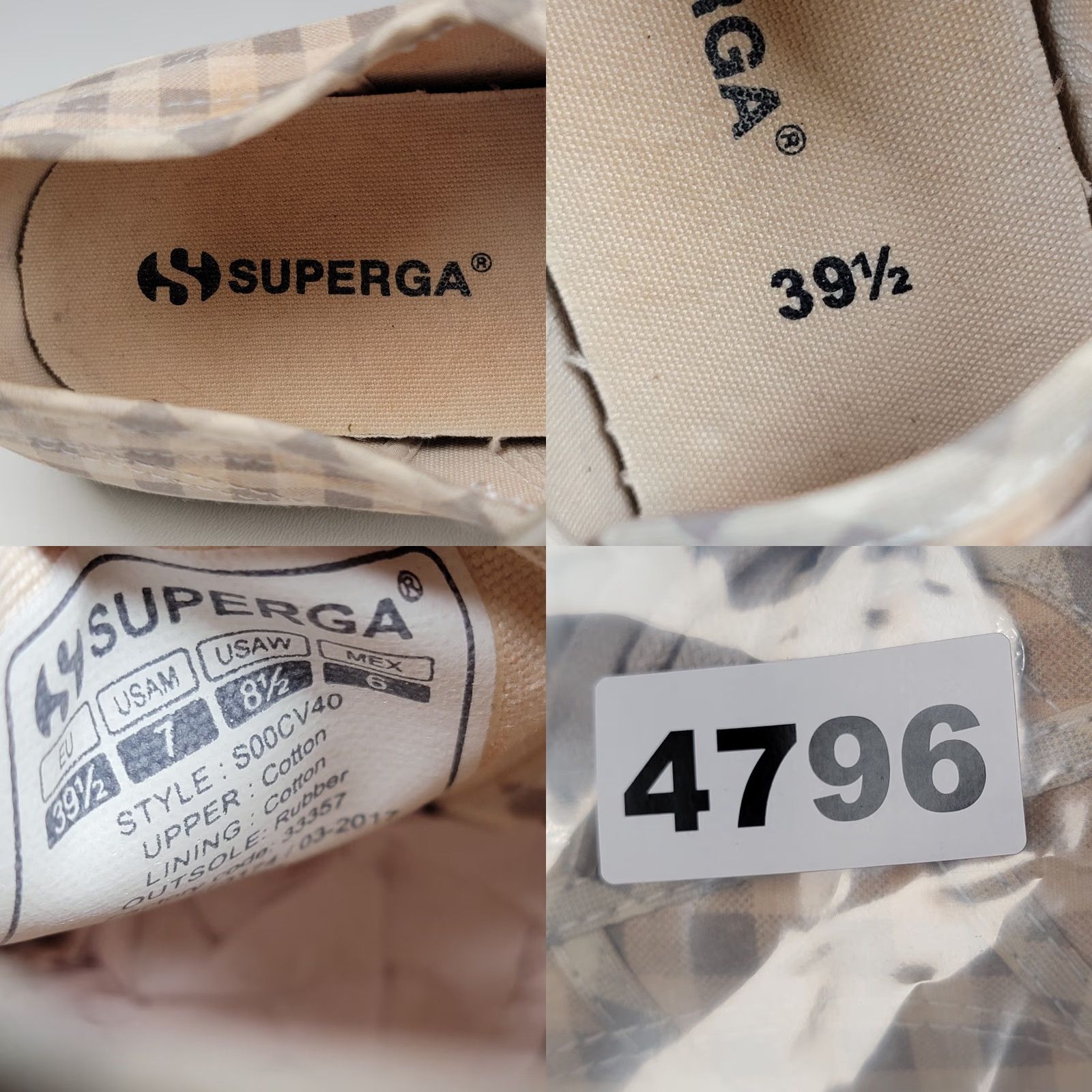Superga Superga 2750 Gingham Checkerboard Sneaker Grey White Women's 8.5 S00CV40 Size US 9 / IT 39 - 9 Thumbnail