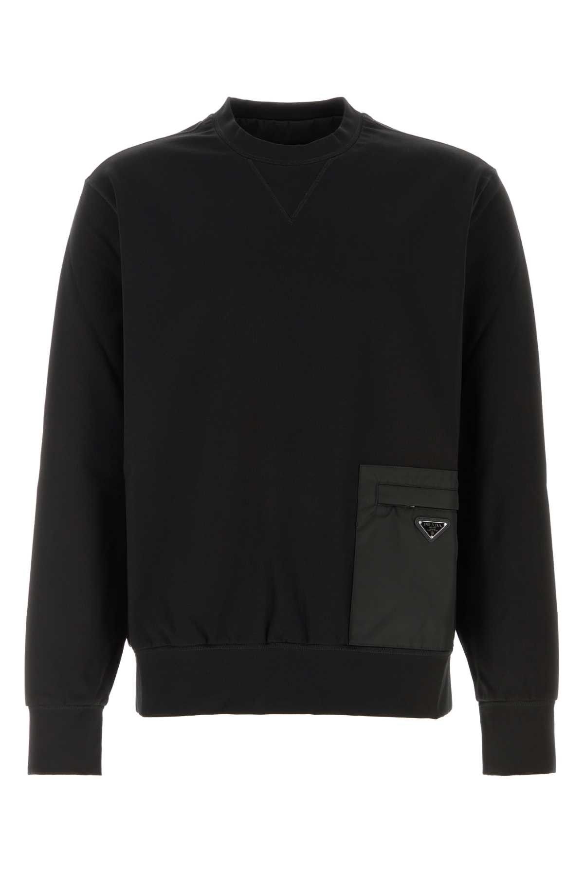 Prada Black Stretch Jersey Sweatshirt Size US XL / EU 56 / 4 - 1 Thumbnail