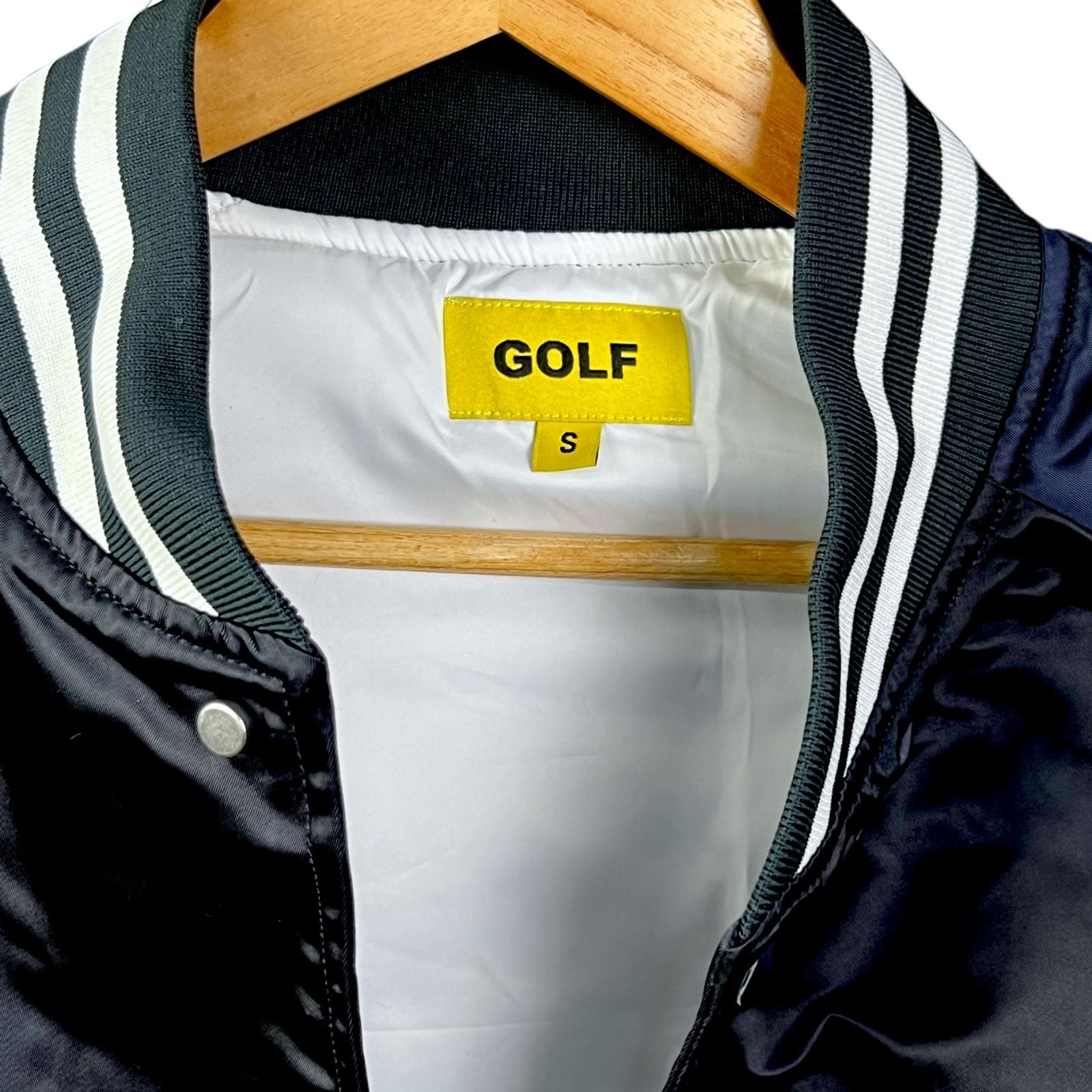 Golf Wang Golf Wang Men's S Navy Satin Full Zip Bomber Varsity $180 Size US S / EU 44-46 / 1 - 5 Thumbnail