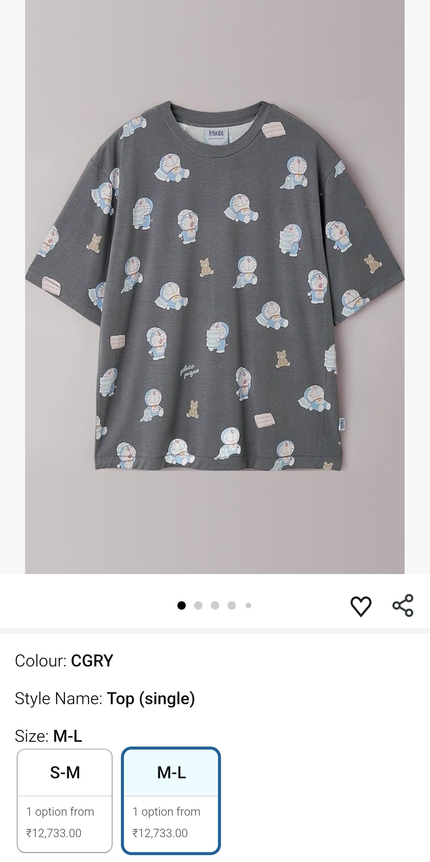 Japanese Brand GELATO PIQUE X Doraemon 2025 Sleepwear collection top shirt Size L / US 10 / IT 46 - 2 Thumbnail