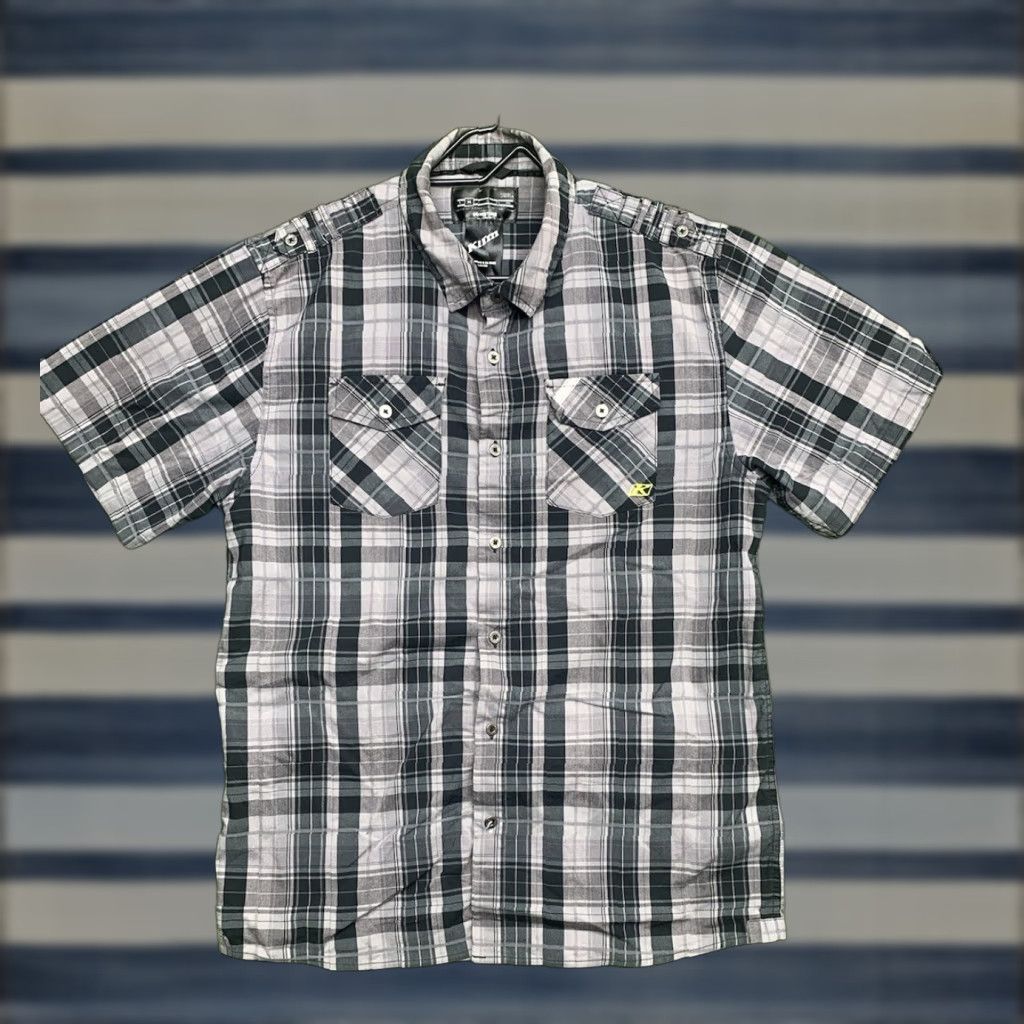 Vintage Klim Downtime Button Up Shirt Mens Medium Short Sleeve Plaid Black Size US M / EU 48-50 / 2 - 1 Thumbnail