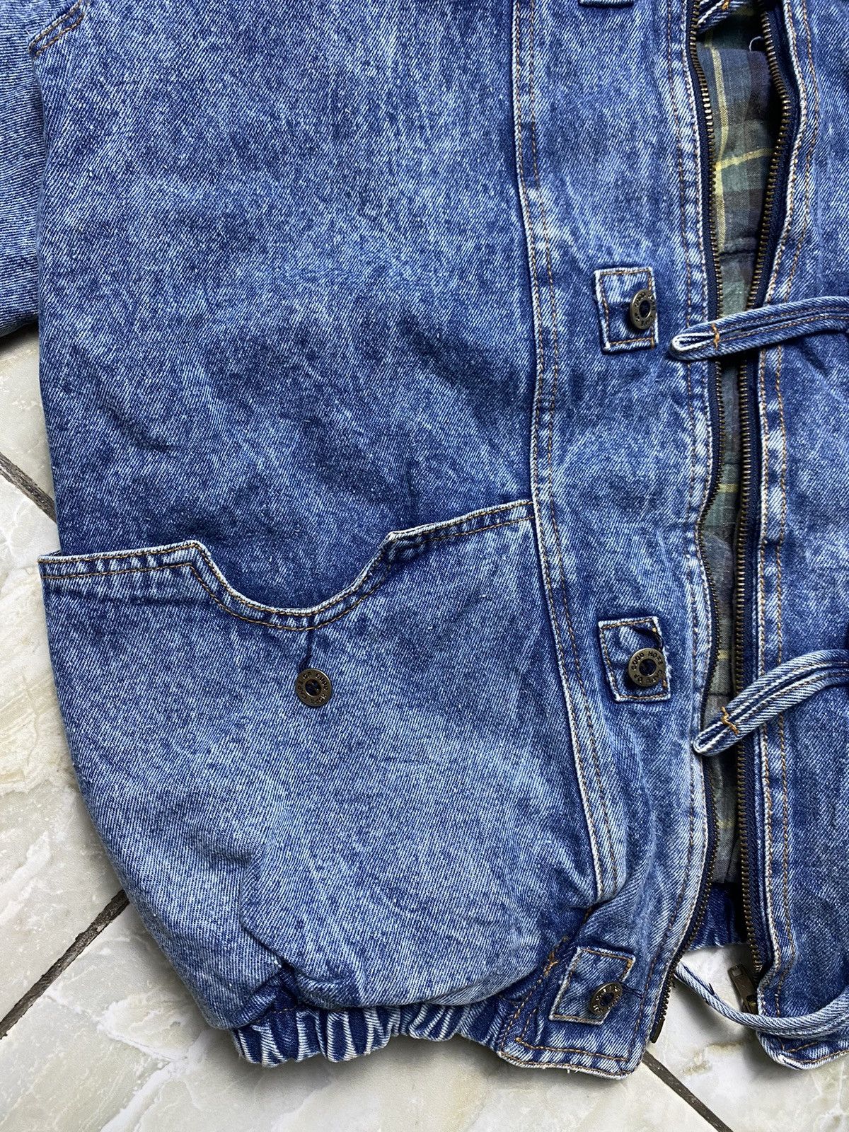 Vintage Selaster Vintage Denim Bomber Jacket Pit22 Size US L / EU 52-54 / 3 - 7 Thumbnail