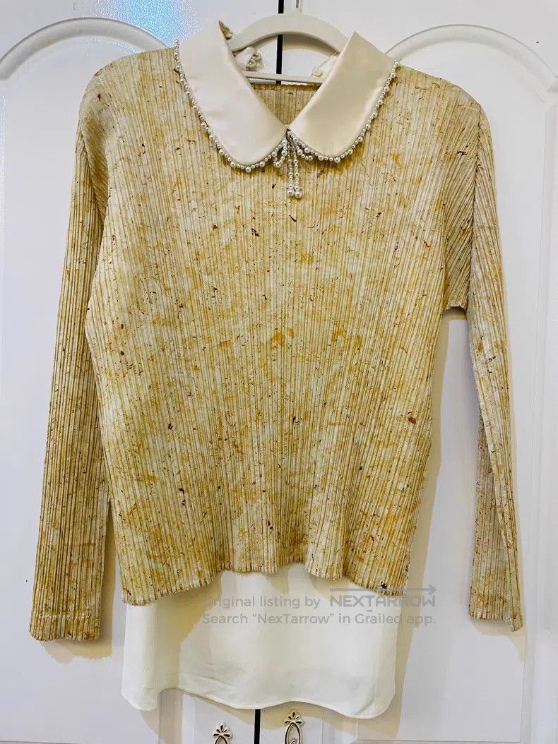 Issey Miyake Issey Miyake Yellow Long-sleeve Top Size L / US 10 / IT 46 - 1 Thumbnail