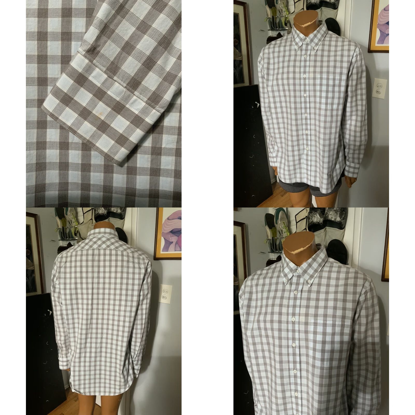 Billy Reid Billy Reid Standard Cut Plaid Cotton Casual Mens Long Sleeve Button Shirt XL Multicolor Size US XL / EU 56 / 4 - 8 Thumbnail