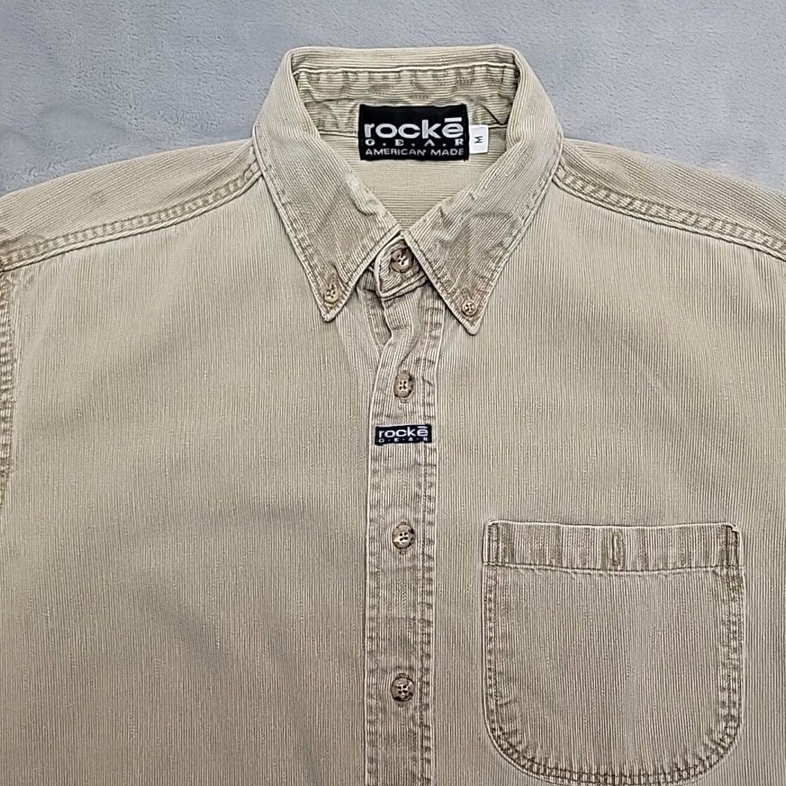 Etro VINTAGE ROCKE Gear Shirt Mens M Beige Corduroy Long Sleeve Retro 90s Classic USA Size US M / EU 48-50 / 2 - 3 Thumbnail