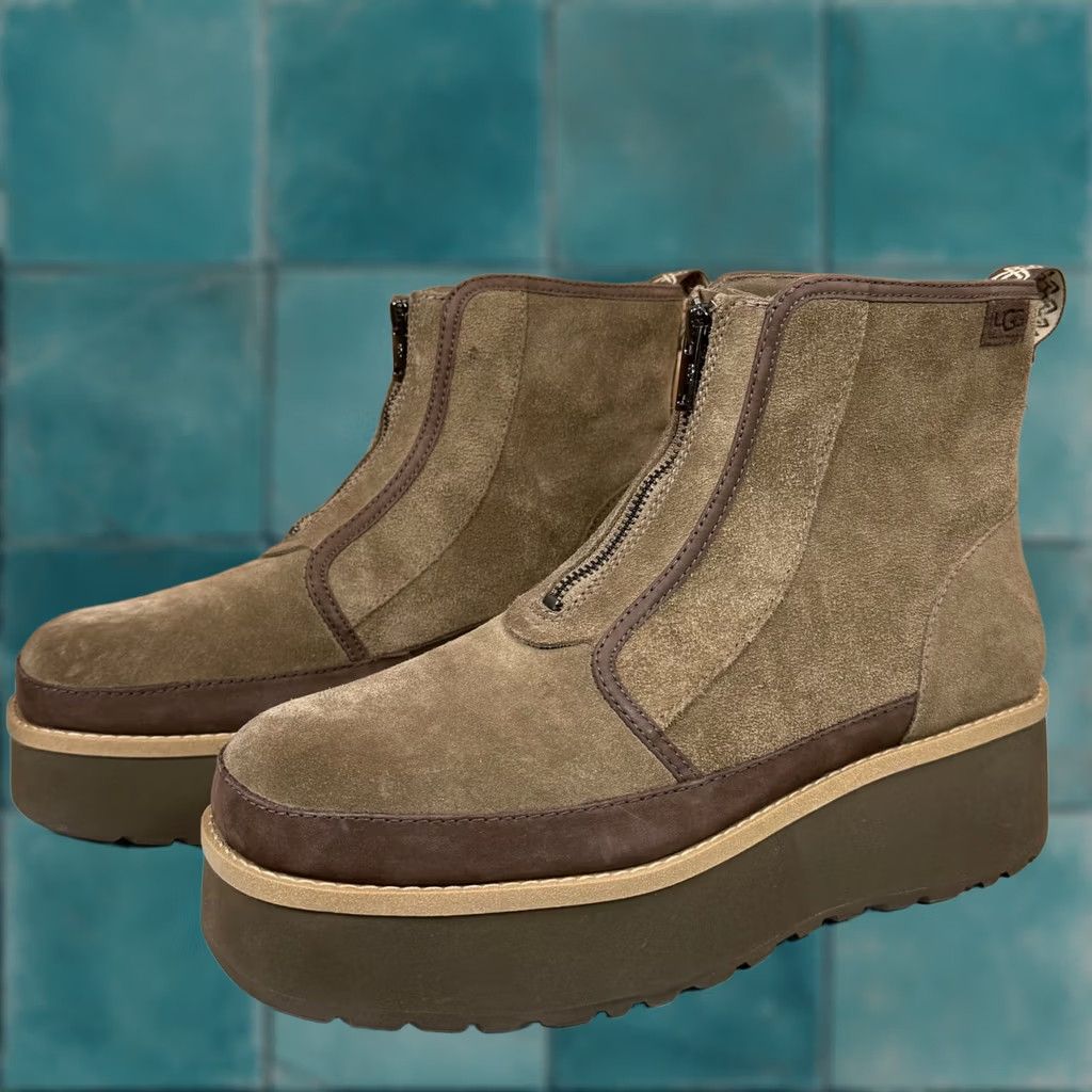 Ugg UGG Women Cityfunc Zip Water-Resistant Platform Bootie Hickory Suede Size 12 Boots Women Size US 12 / IT 42 - 1 Thumbnail