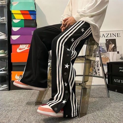 Other Hip hop stripped pants American style stars buttons joggers Size US 32 / EU 48 - 4 Thumbnail