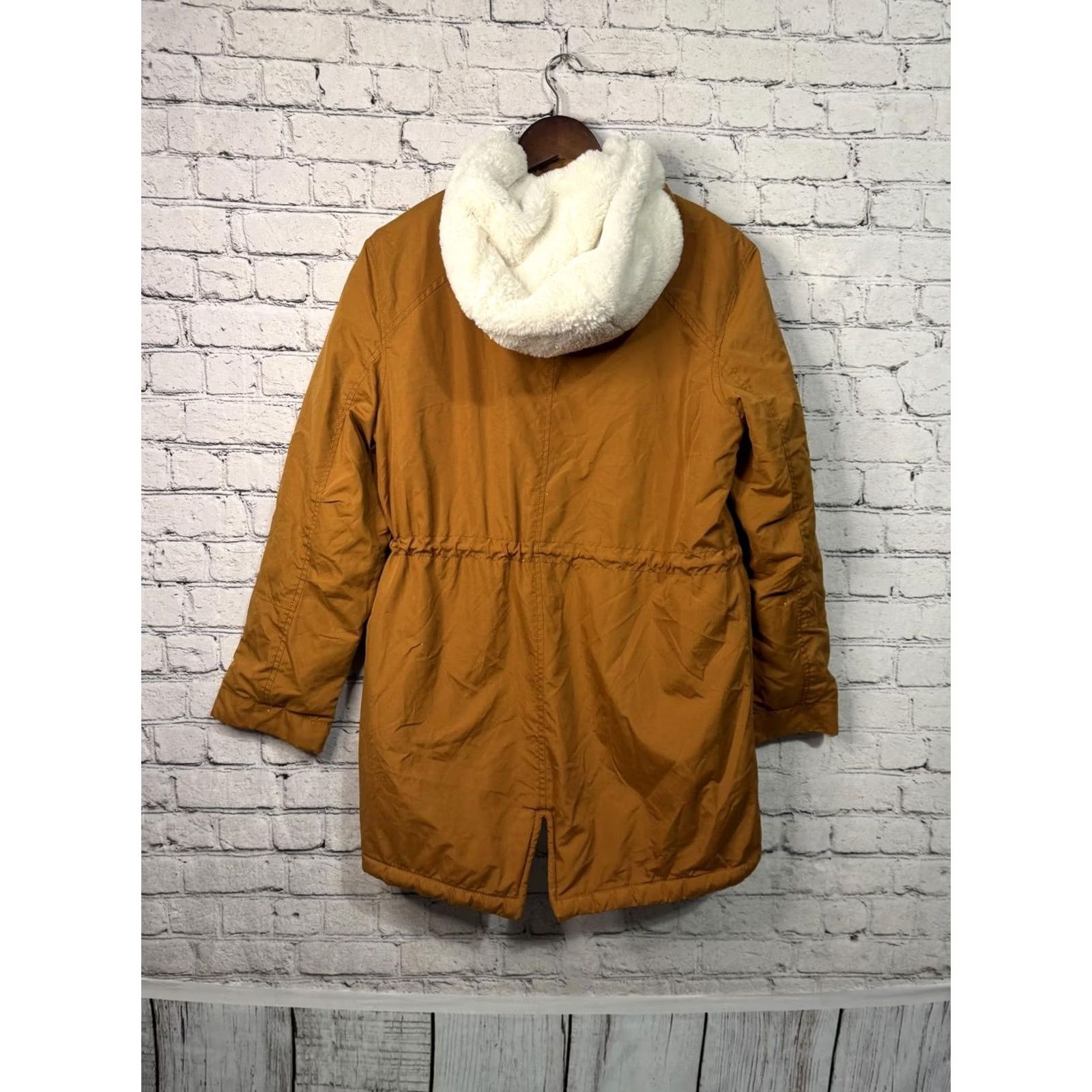 Old Navy Old Navy Orange Hooded Jacket with Faux Fur Lining Size S Women Long Sleeve Casual Zip Hoodie Jacket Regular Size S / US 4 / IT 40 - 5 Thumbnail