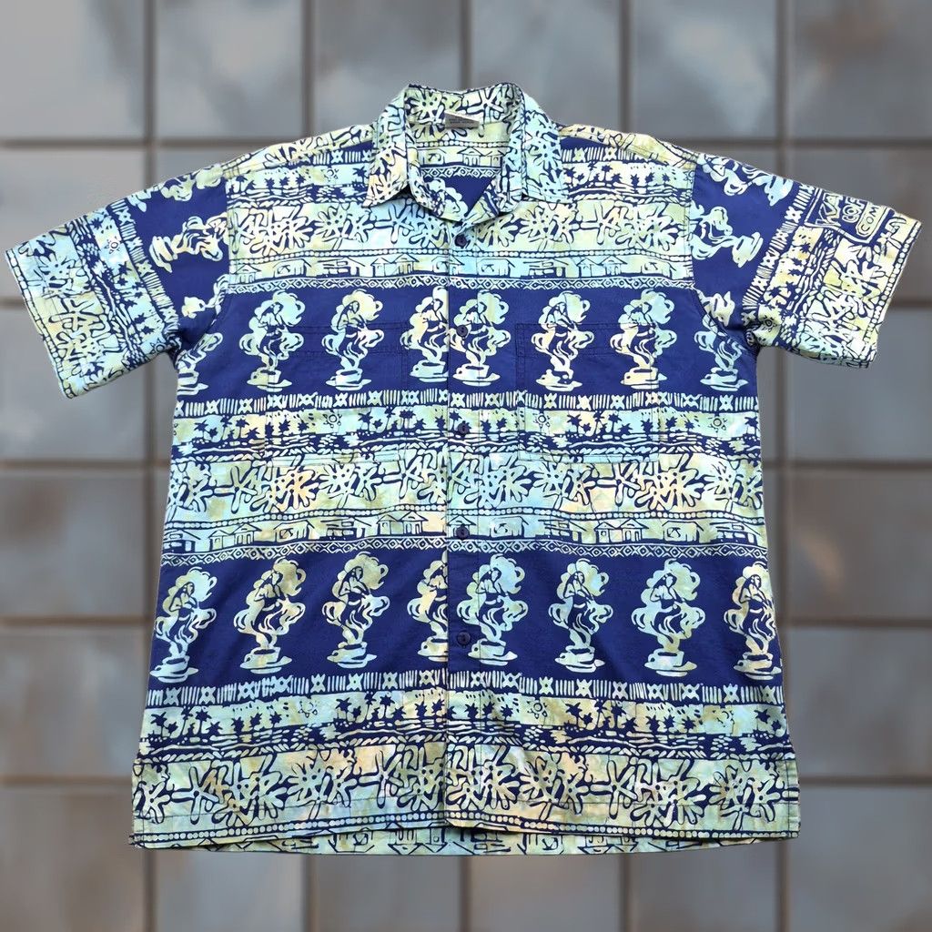 ALOHAS Rum Reggae Button Up Shirt Mens Medium Blue Hawaiian Aloha Short Sleeve Casual Shirt Size US M / EU 48-50 / 2 - 1 Thumbnail