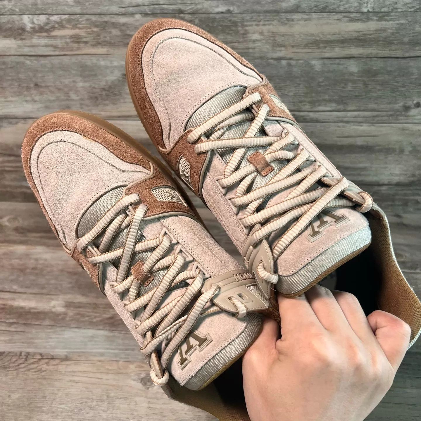 Louis Vuitton LV Trainer Khaki Brown Mocha Size 44.5 Size US 11.5 / EU 44-45 - 5 Thumbnail