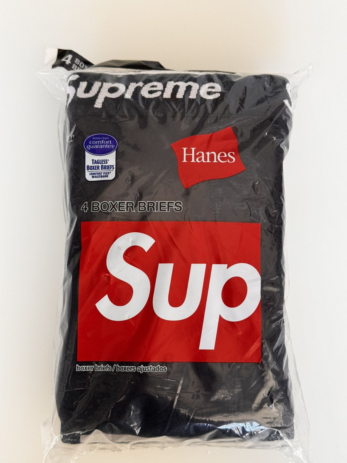image of Supreme 4 Pack Boxer Brief in Black, Men's