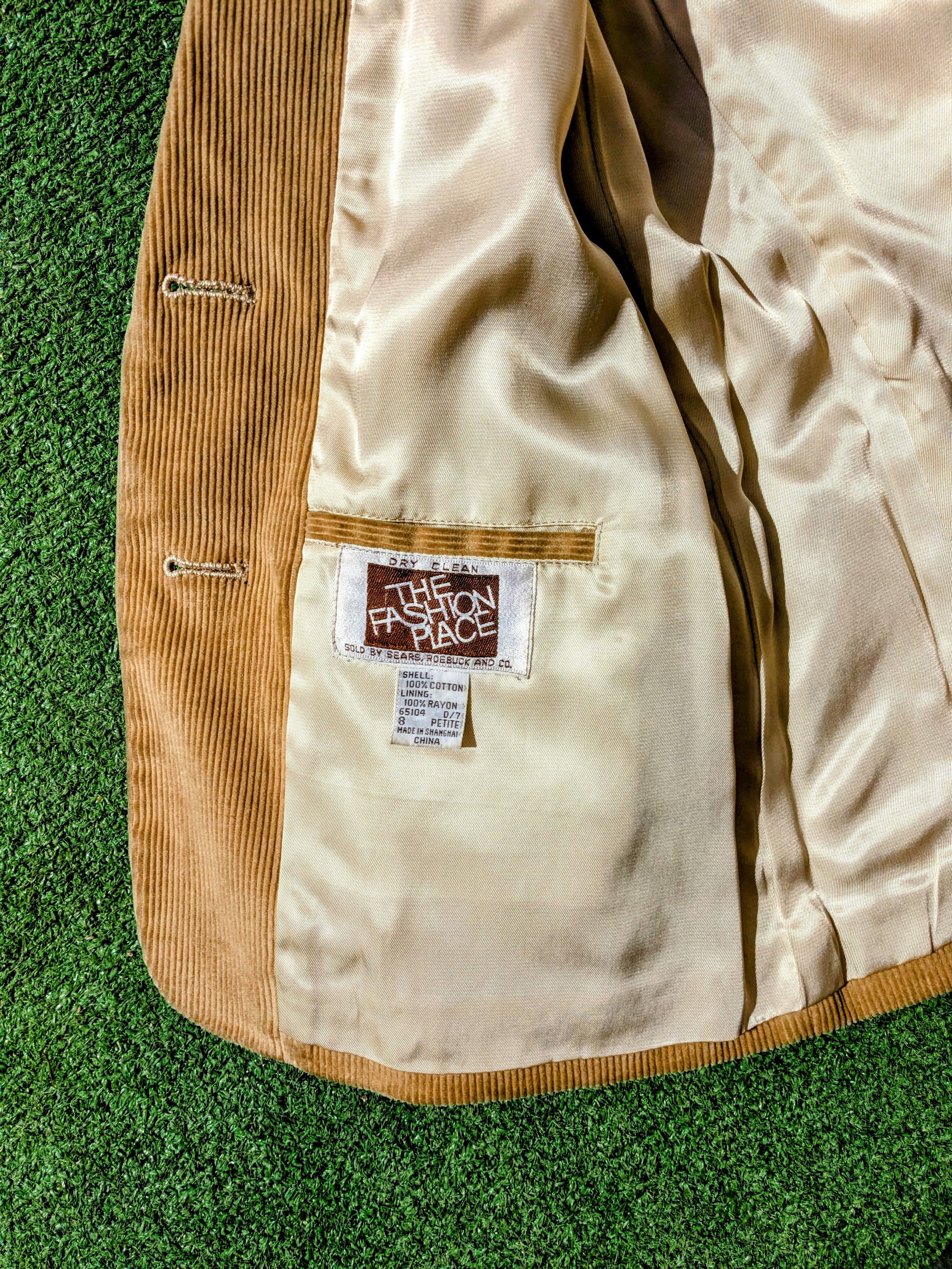 Vintage VTG The Fashion Place Petite Corduroy Sears Roebuck Blazer Size M / US 6-8 / IT 42-44 - 5 Thumbnail