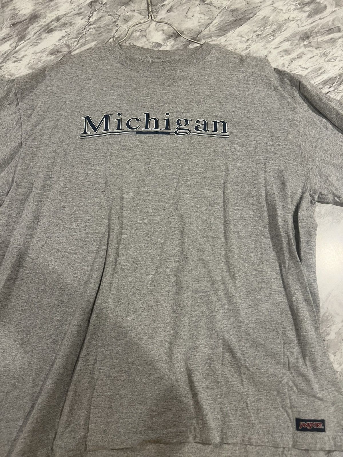 Vintage Jansport Grey Vintage Michigan T-Shirt Size US XL / EU 56 / 4 - 1 Thumbnail