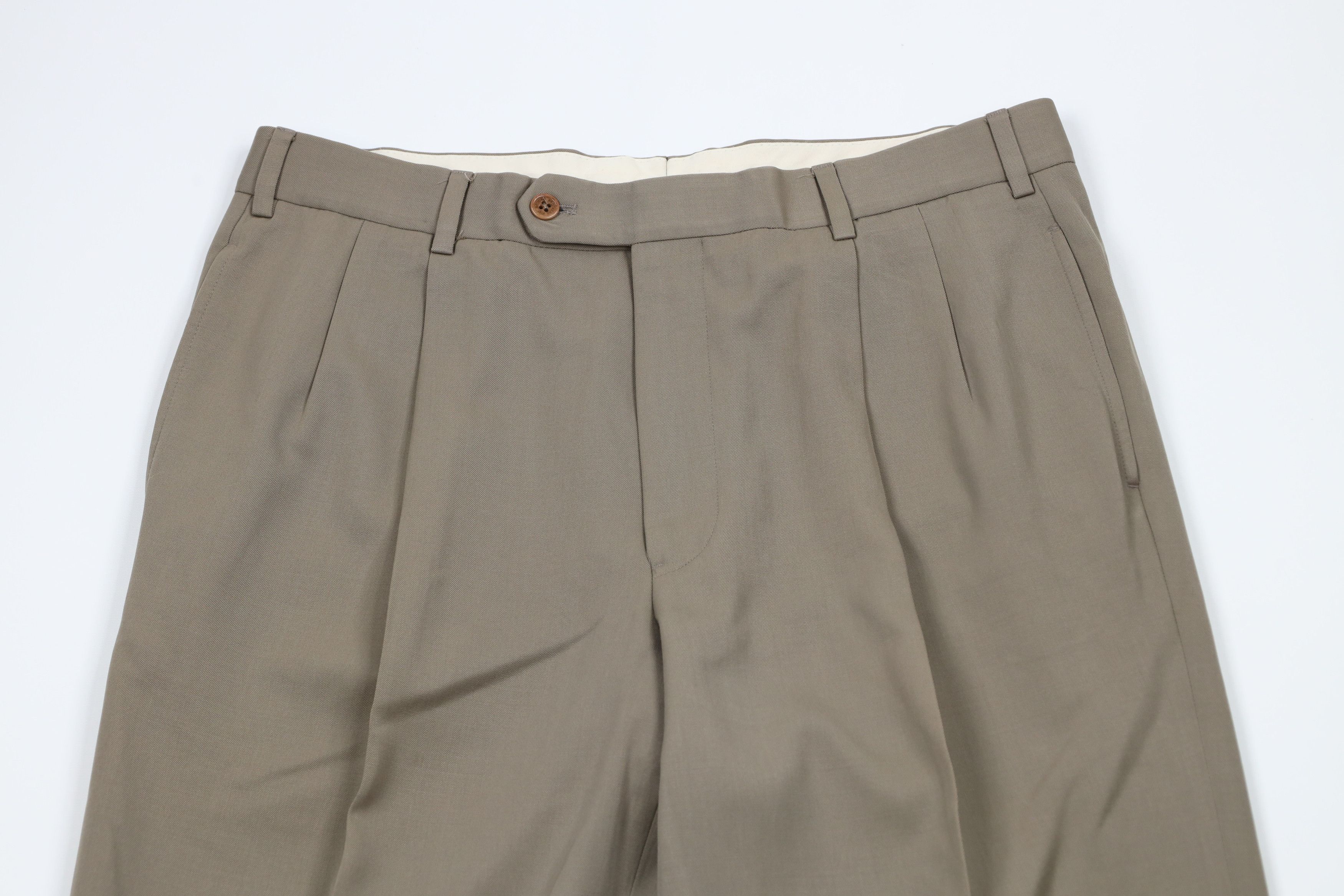 Brooks Brothers × Vintage Vintage 90s Brooks Brothers Cuffed Wide Leg Chino Pants Size US 34 / EU 50 - 2 Thumbnail