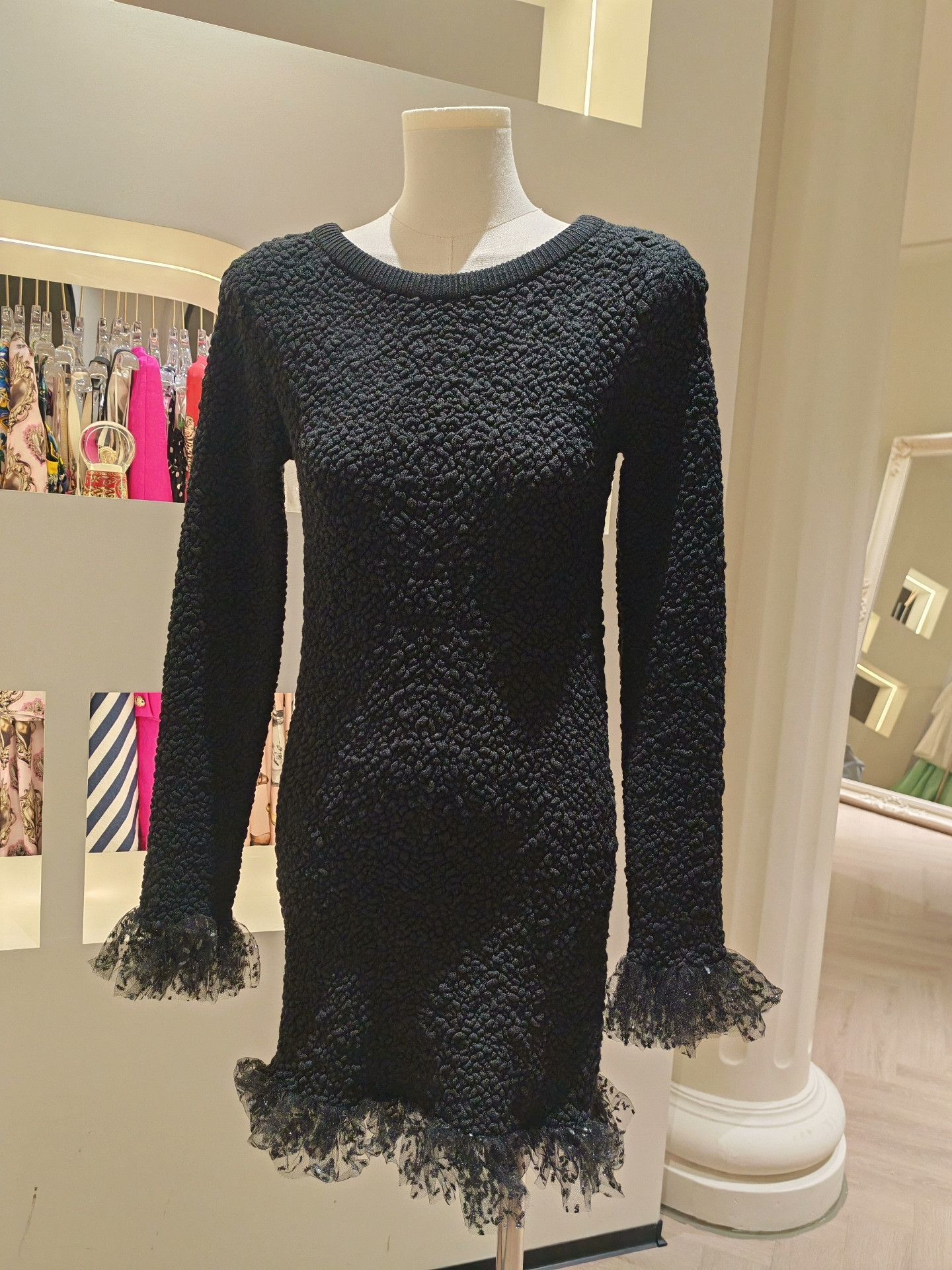 Saint Laurent Paris Saint Laurent Black Lace Trim Dress Size S / US 4 / IT 40 - 1 Thumbnail