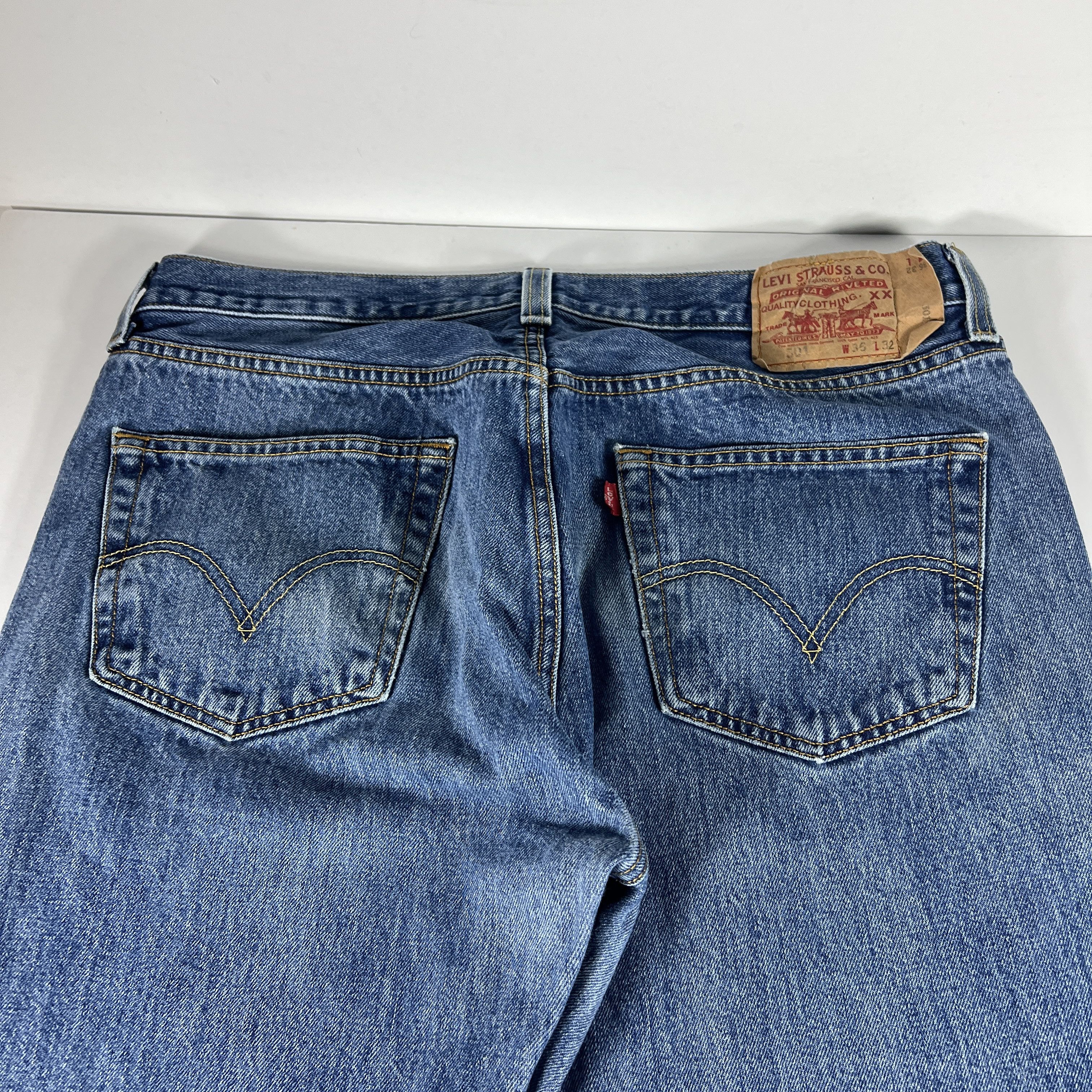 Levi's × Vintage Y2K Levi's Jeans 501 XX Straight Blue Faded Cotton Denim Size US 36 / EU 52 - 15 Thumbnail