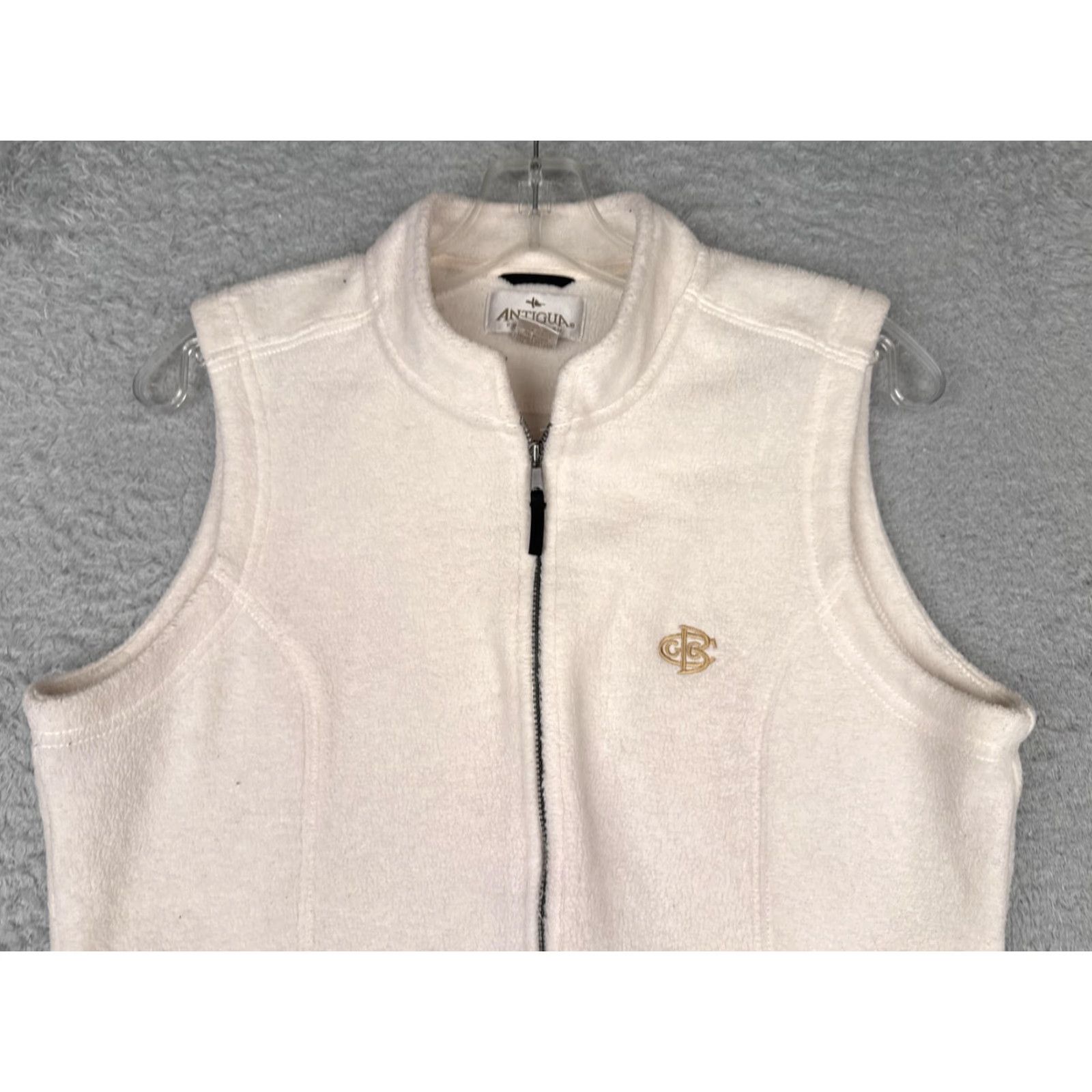 Logo 7 Antigua Vest Womens Medium White Fleece Full Zip Sleeveless Golf Logo Outdoor Size M / US 6-8 / IT 42-44 - 6 Thumbnail