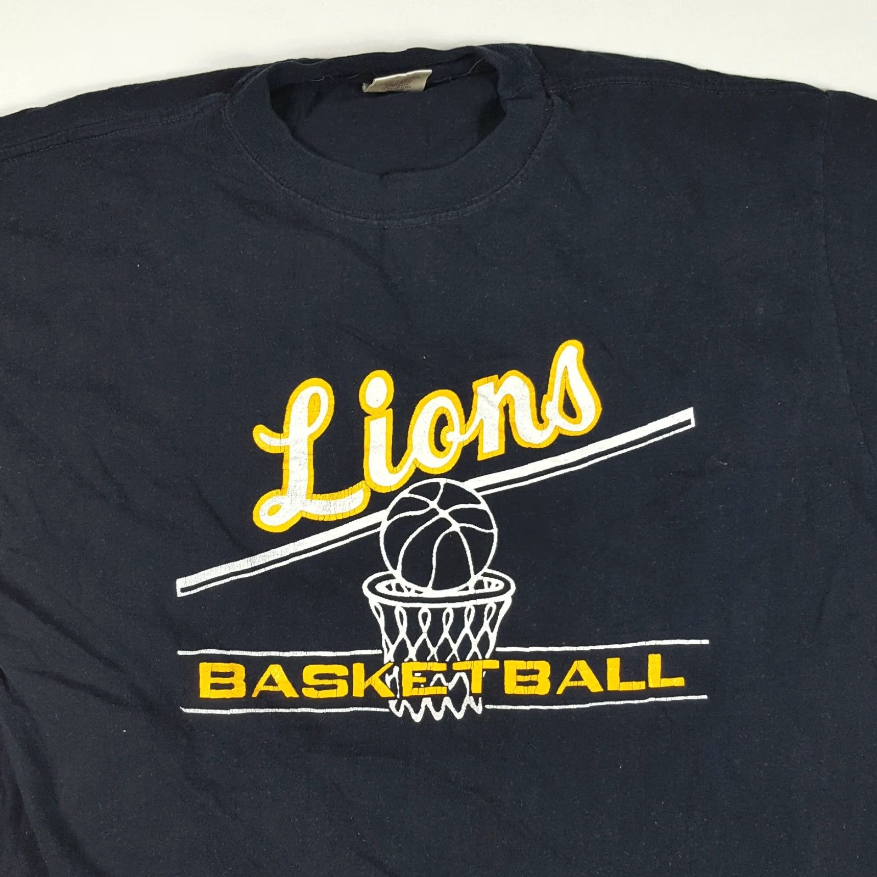 Vintage VINTAGE Lions Basketball Men's Large Retro Sports Black Short Sleeve T Shirt Size US L / EU 52-54 / 3 - 2 Thumbnail