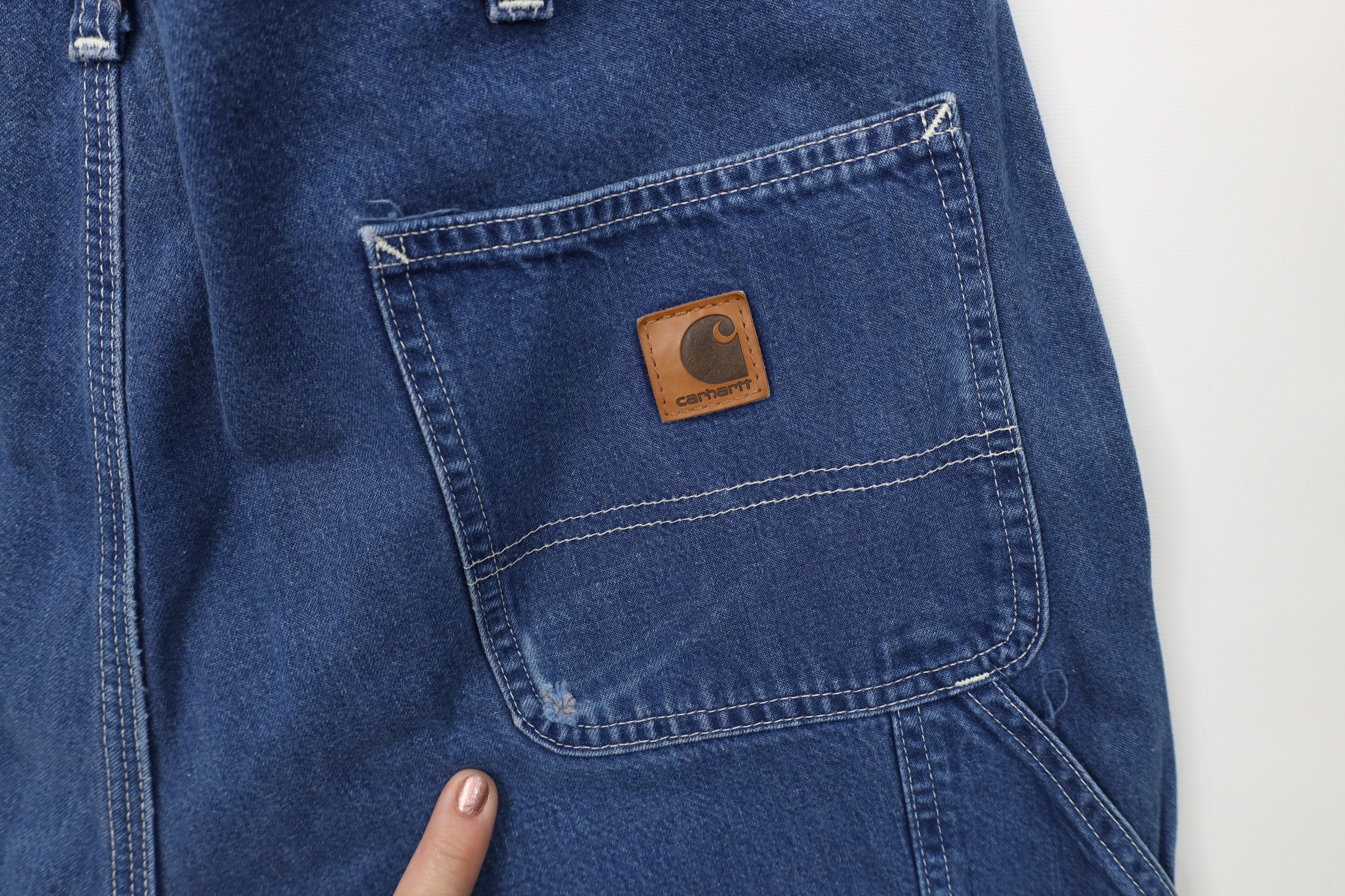 Carhartt Vintage Y2K Carhartt Wide Leg Dungaree Denim Jeans Blue Size 38" / US 16 / IT 52 - 14 Thumbnail