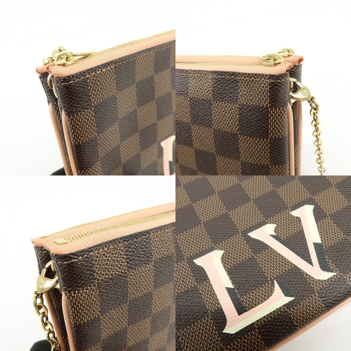 Louis Vuitton Louis Vuitton Damier Ebene Pochette Double Zip Size ONE SIZE - 6 Thumbnail