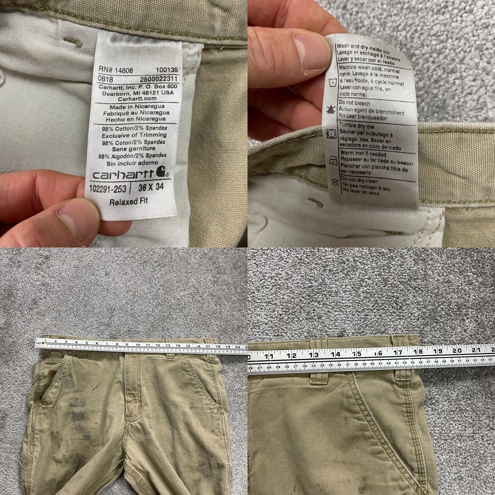 Carhartt Carhartt Relaxed Fit Carpenter Work Pants Mens 36x33 Brown Straight Leg Casual Size US 36 / EU 52 - 9 Thumbnail
