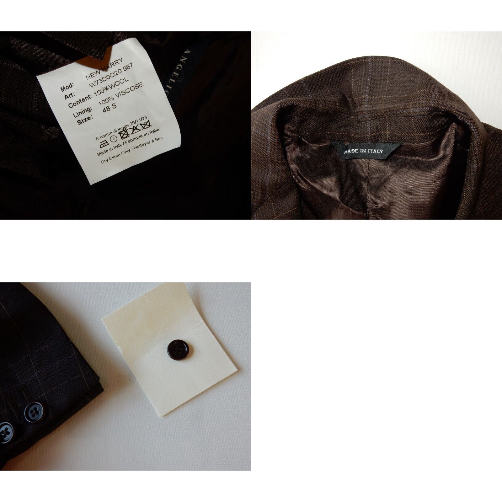 ELLIATT VINTAGE Piatelli Men's Wool Blazer Sport Coat Jacket Size 40S Brown Business Casual Men Size 40R - 8 Thumbnail