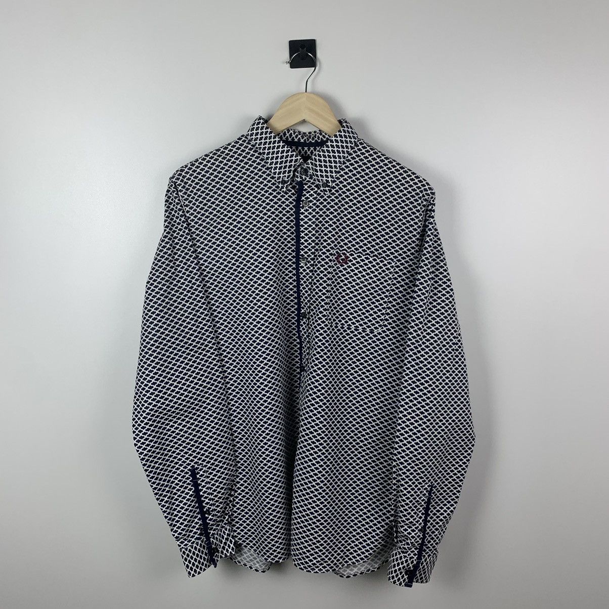 Fred Perry Fred Perry Shirt Long Sleeve Size L Geometric Pattern Luxury Size US L / EU 52-54 / 3 - 1 Thumbnail