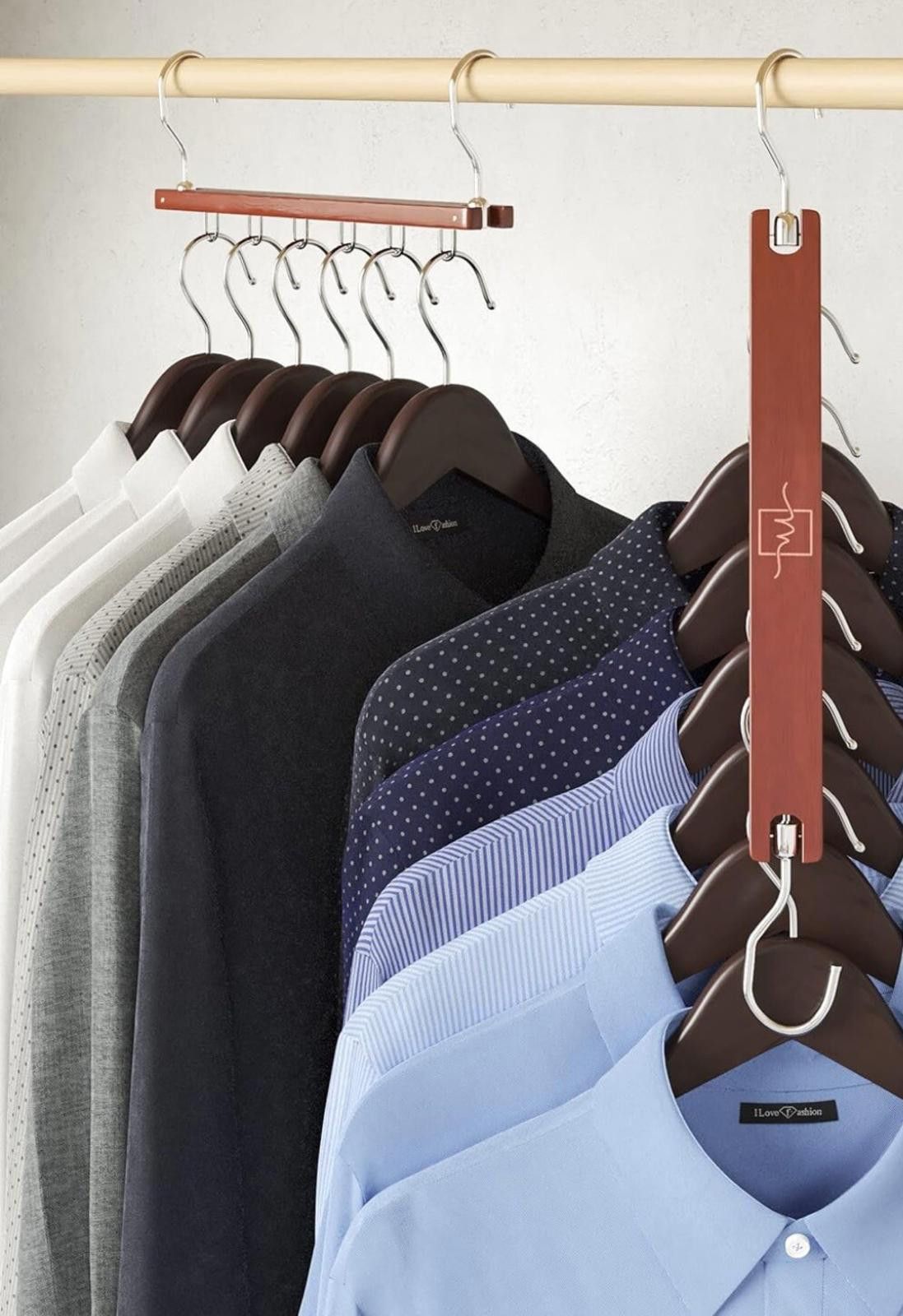 Other Space Saving Hangers Mahogany For Closet Organizer 2 Pack Size ONE SIZE - 2 Thumbnail