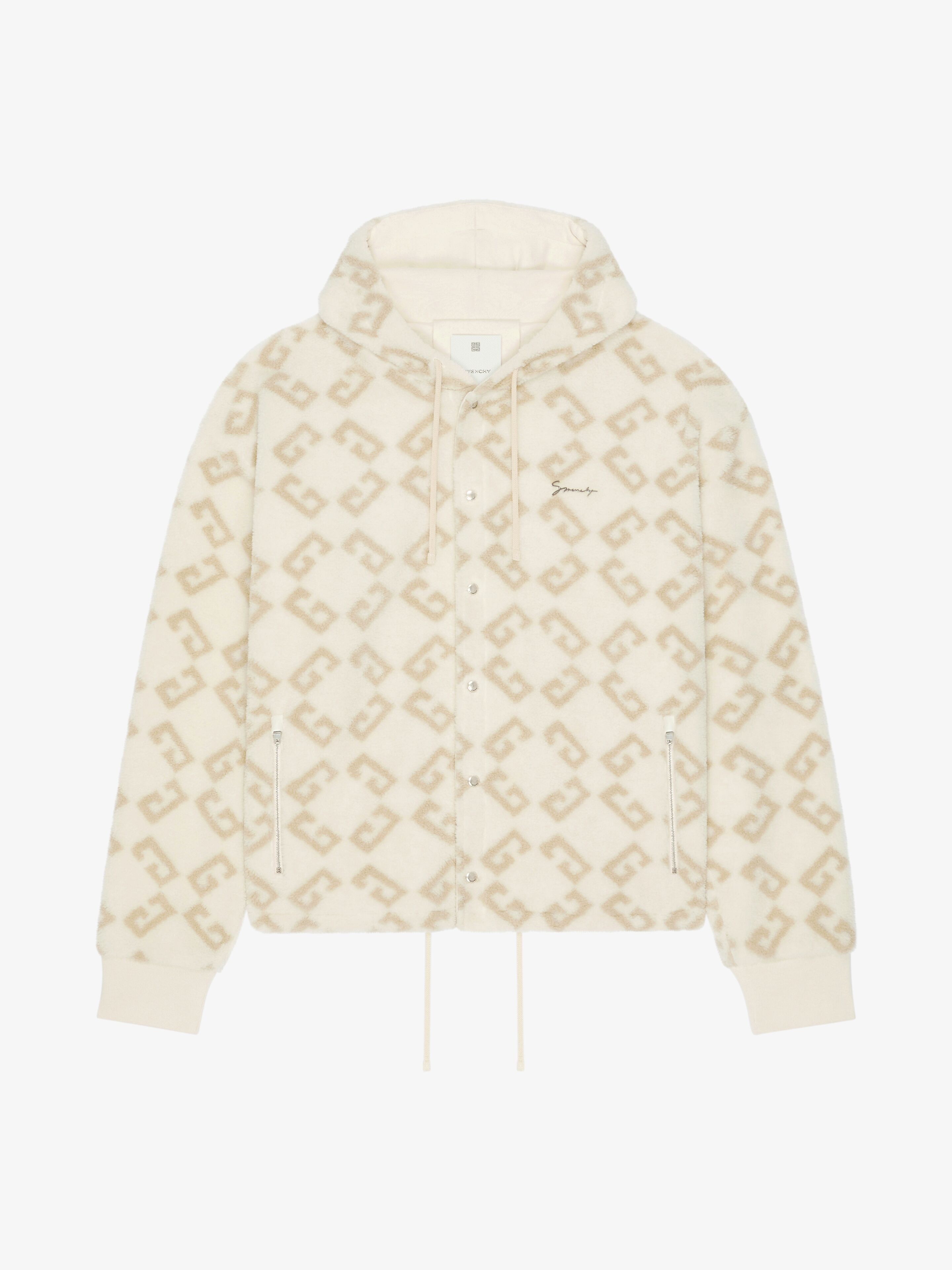Givenchy o1w1db10326 Fleece Snaps Buttons Hoodie in Natural Size US M / EU 48-50 / 2 - 1 Thumbnail