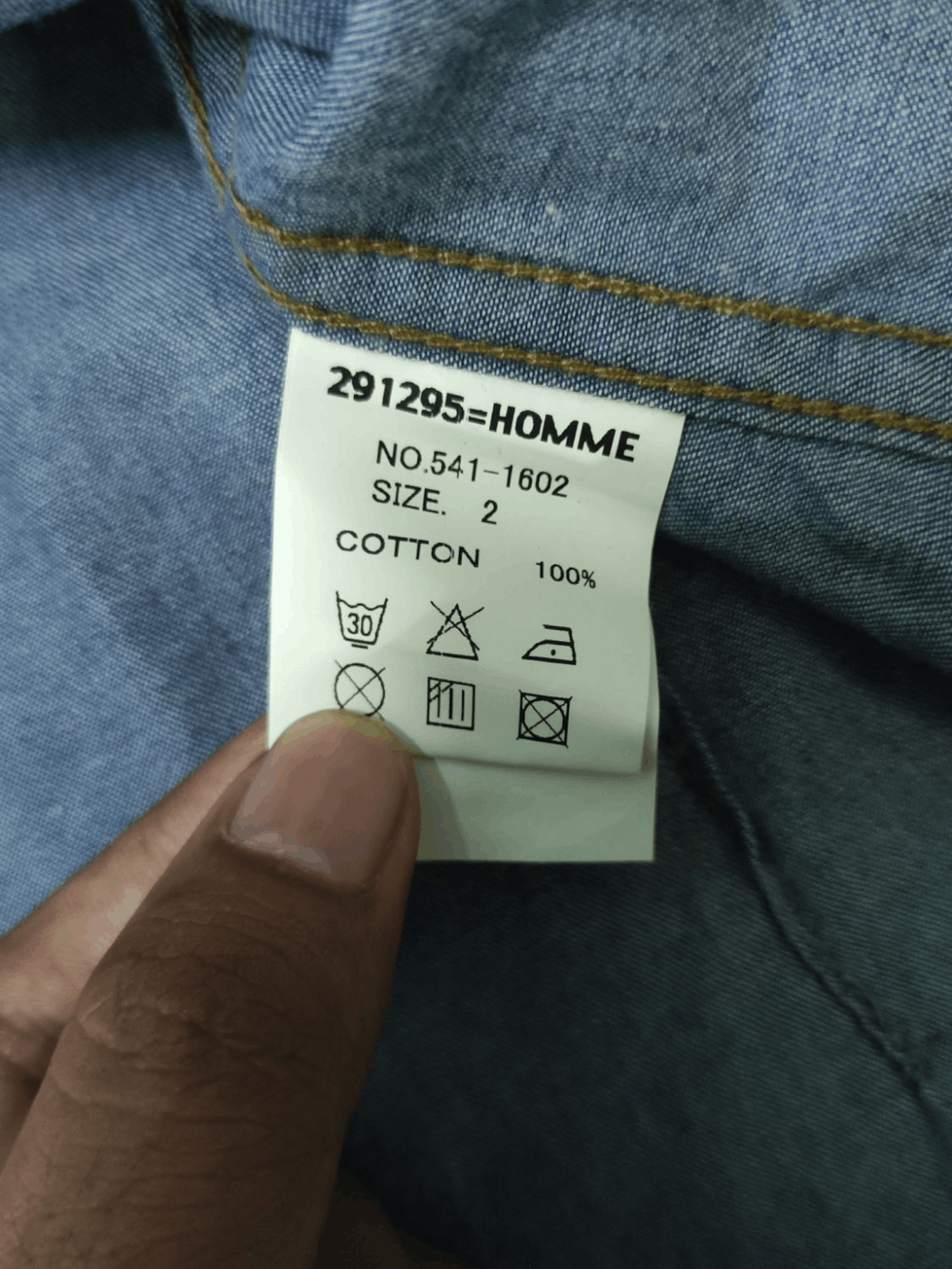 20471120 × If Six Was Nine 291295=HOMME Zip-Up Denim Shirt Size M / US 6-8 / IT 42-44 - 7 Thumbnail