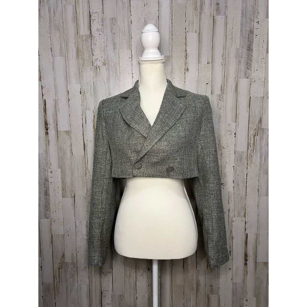 House of Harlow House of Harlow 1960 Women's XS Gray Cropped Tweed Jacket Size XS / US 0-2 / IT 36-38 - 1 Thumbnail
