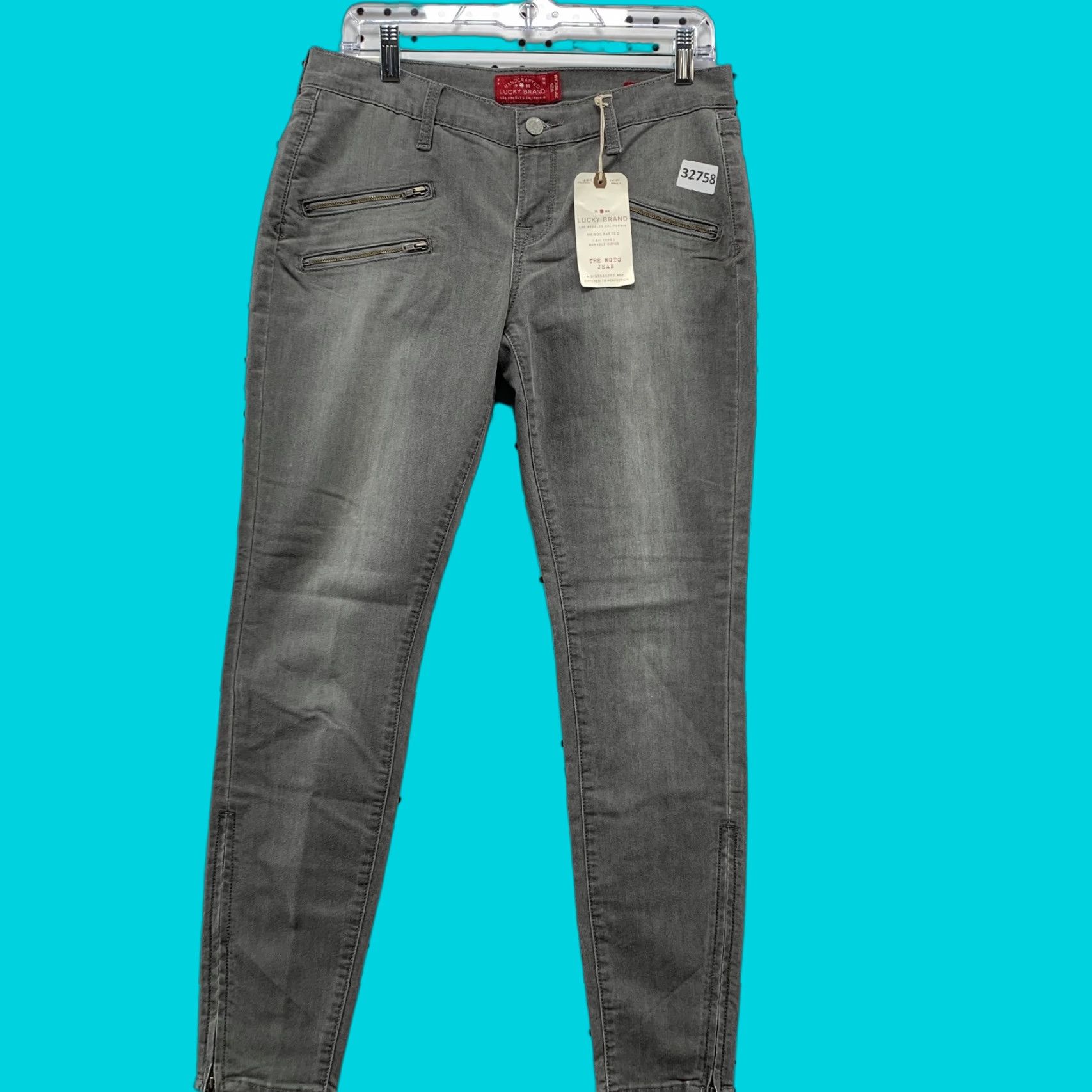 Lucky Brand Lucky Brand MOTO Jeans Womens Size 29 Regular 30x29 Gray Skinny Denim 90s Style Girls Womens Size 29" - 1 Thumbnail