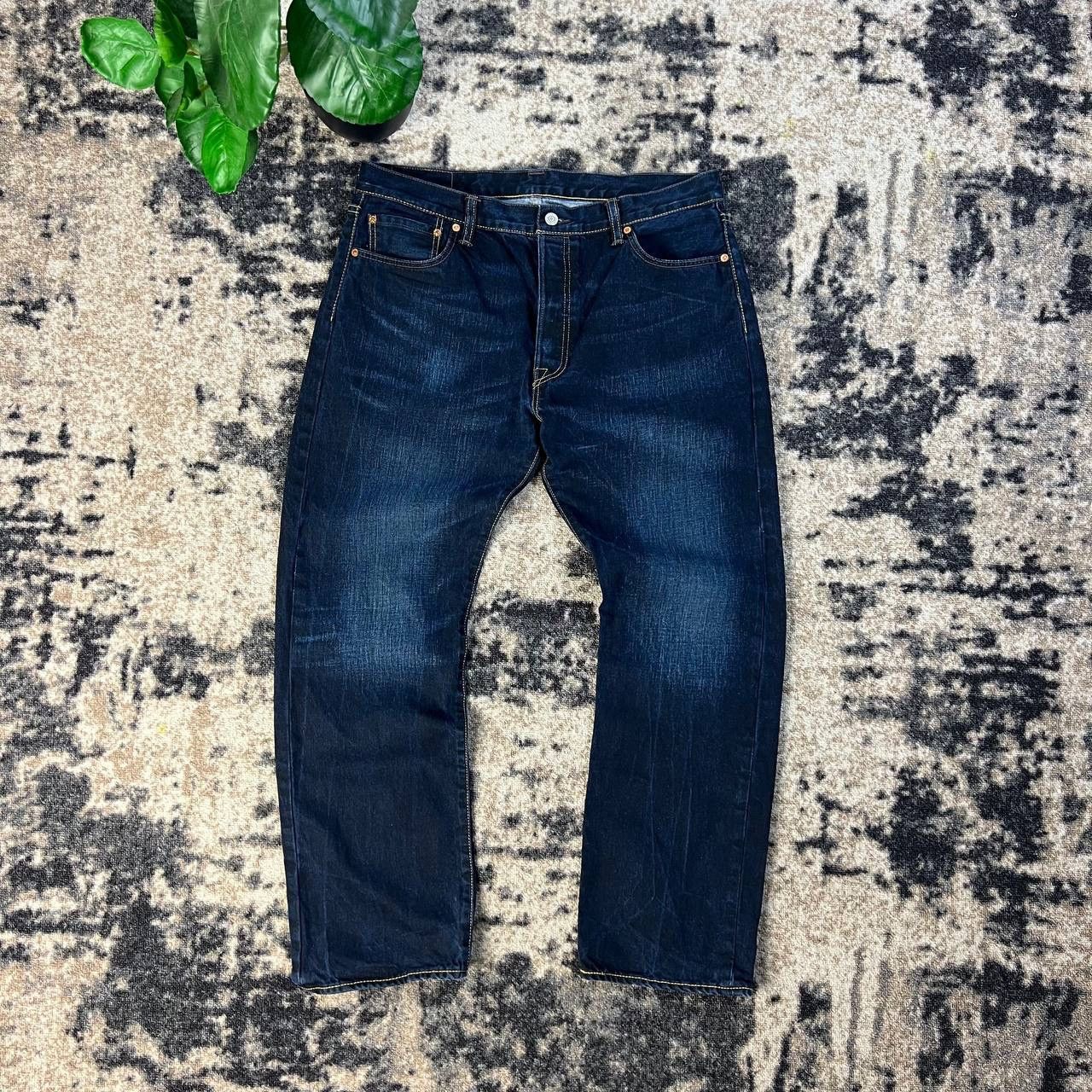 Levi's 501 Levis Vintage Y2K Washed Dark Blue Denim Jeans Size US 36 / EU 52 - 2 Thumbnail