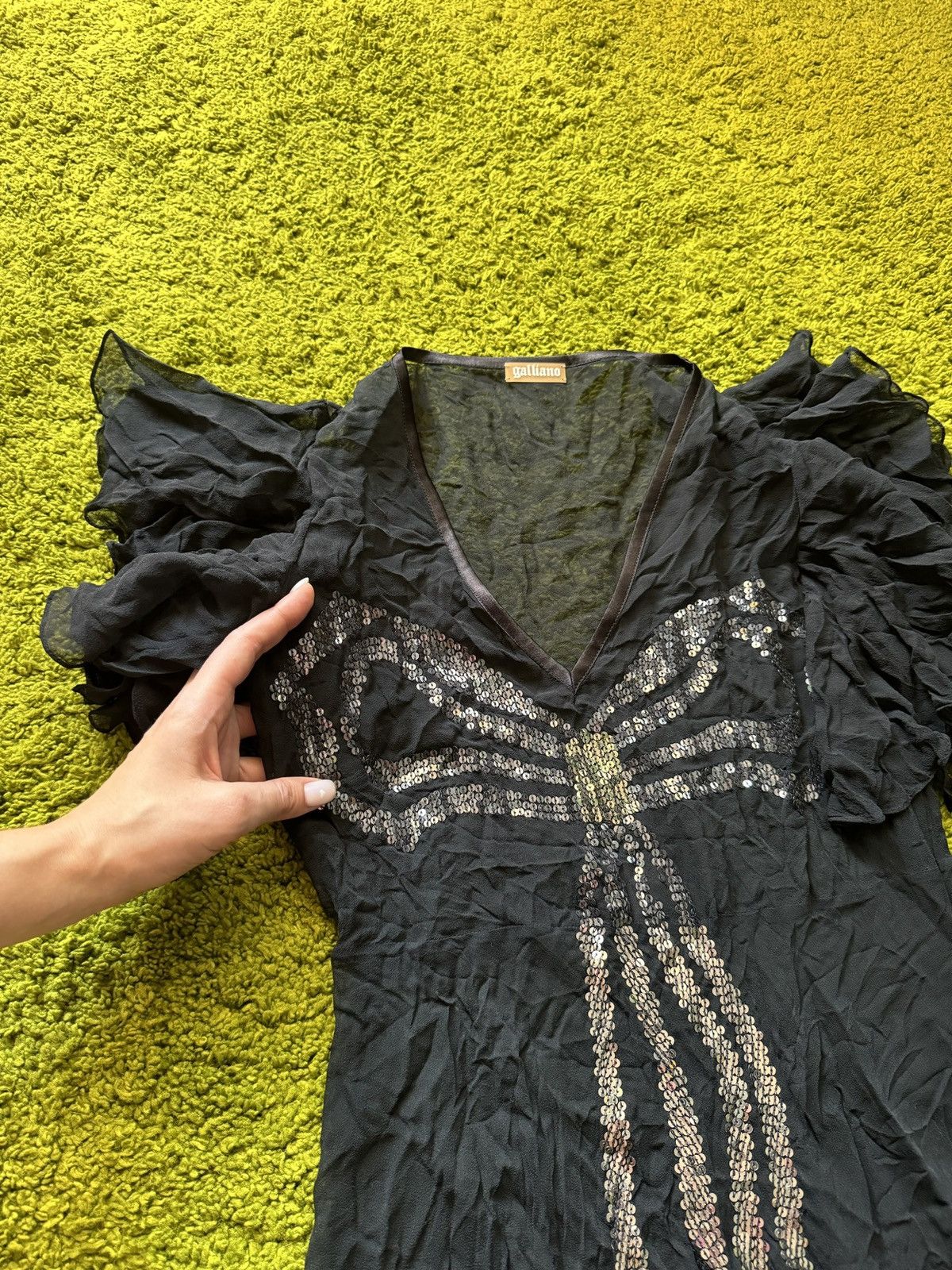 John Galliano Galliano 2000s archive vintage mesh silk dress Size S / US 4 / IT 40 - 5 Thumbnail
