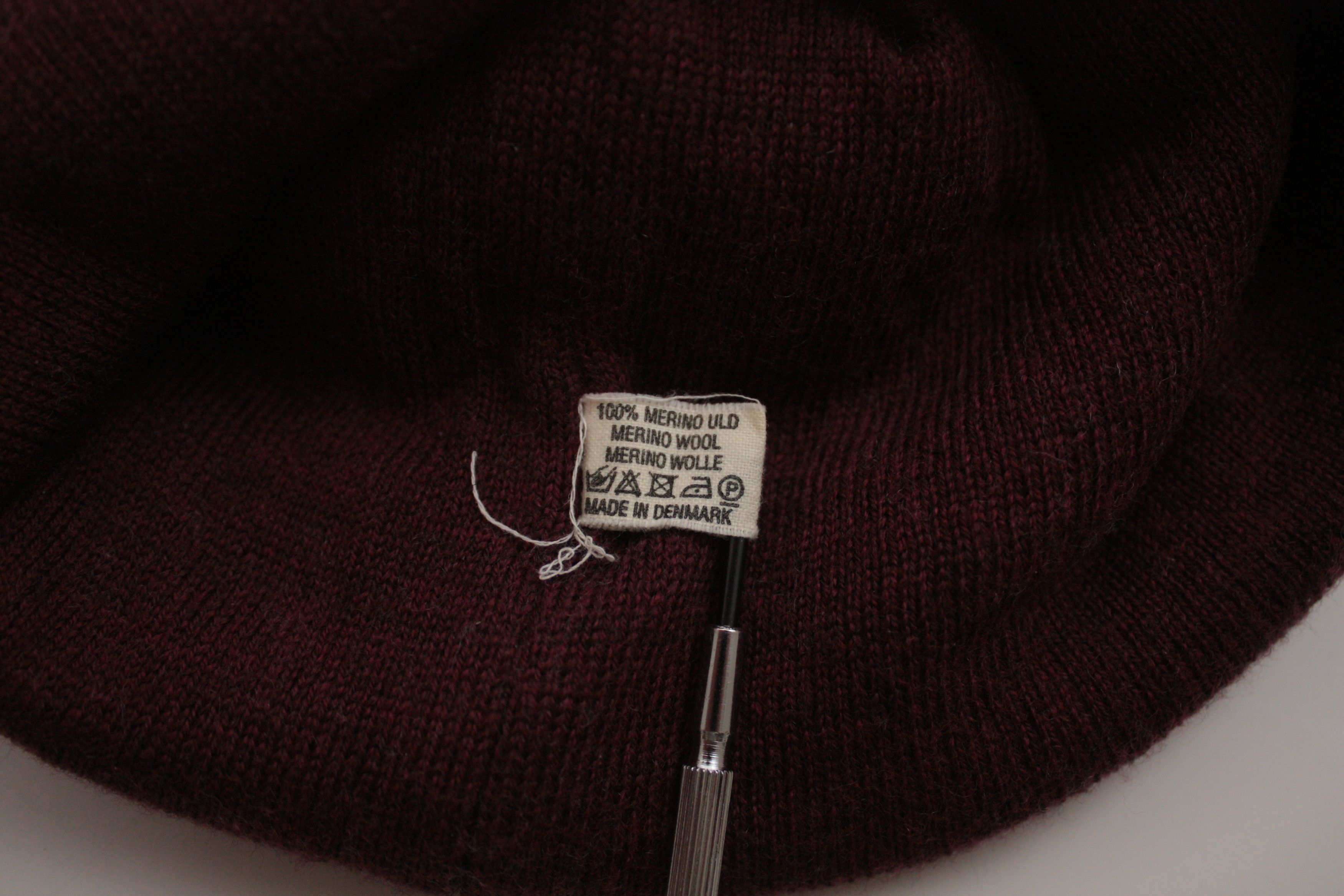 Wood Wood Wood Wood Burgundy Big Logo Merino Wool Beanie Hat Size ONE SIZE - 5 Thumbnail